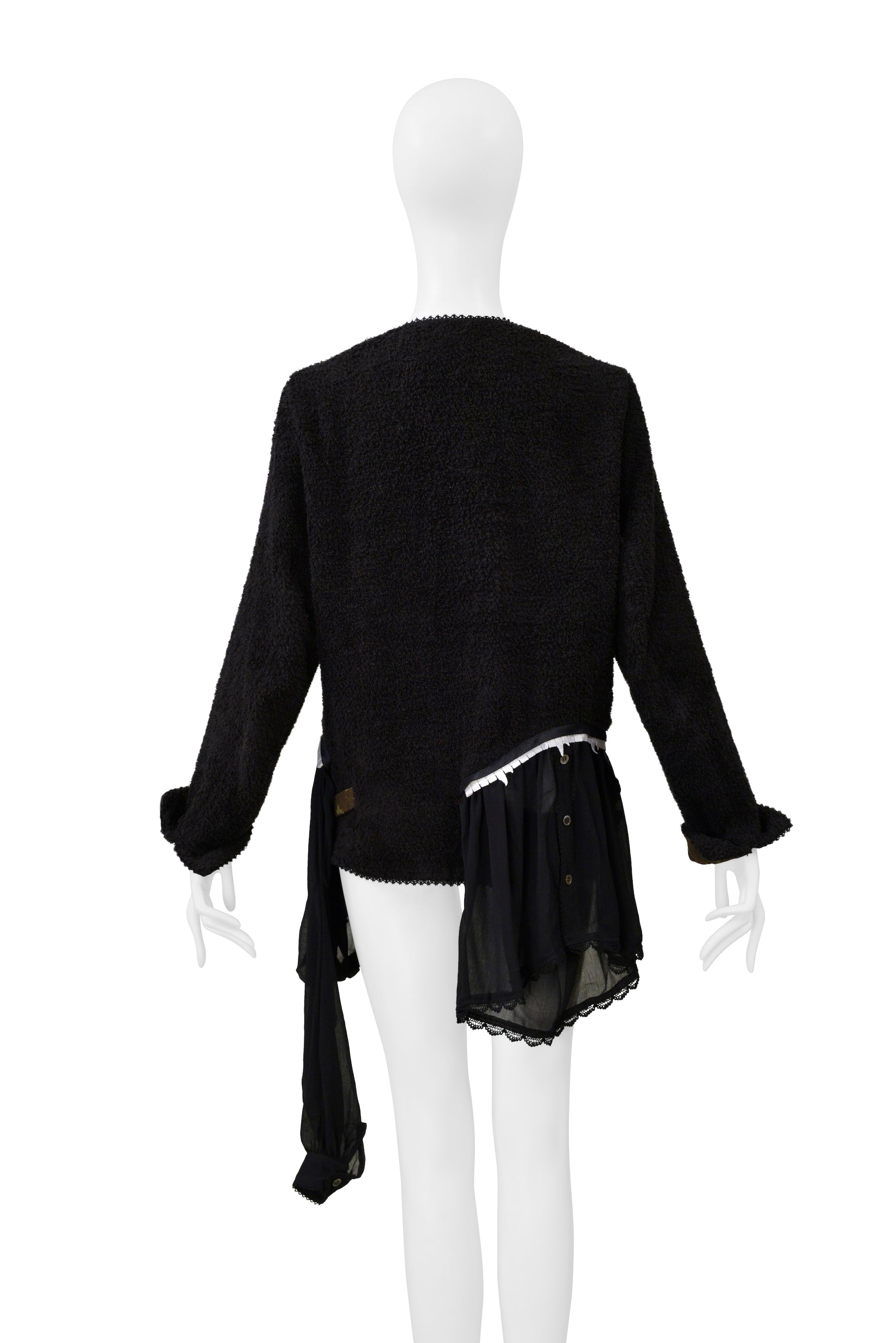 UNDERCOVER BLACK TERRY CLOTH JACKET WITH EYEBALL BUTTONS 2005