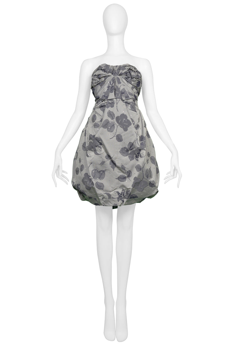 UNDERCOVER GREY FLORAL PRINT GATHERED DRESS SS2008