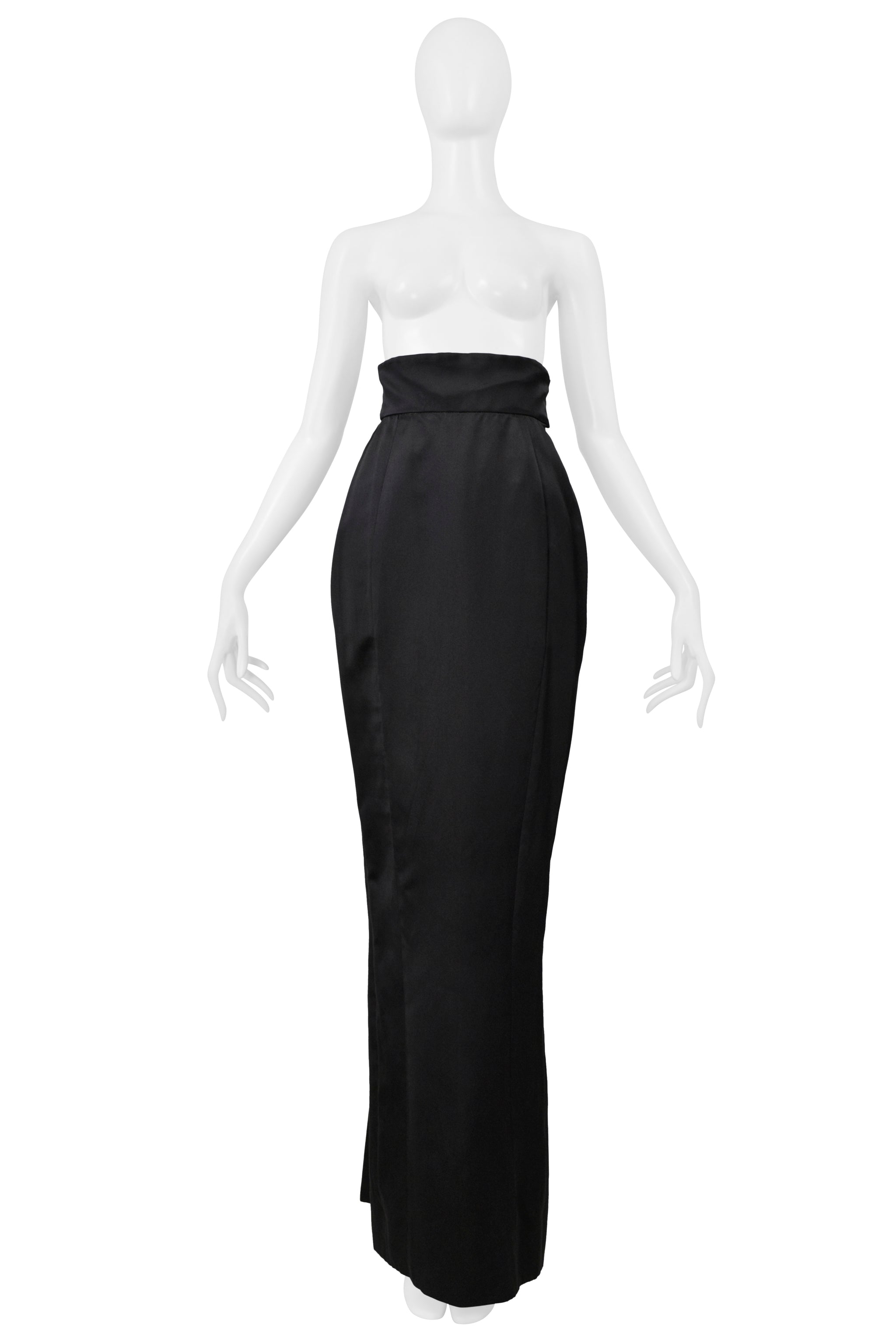 VIVIENNE WESTWOOD GOLD LABEL BLACK SILK EVENING SKIRT WITH TALL WAISTBAND 1990s