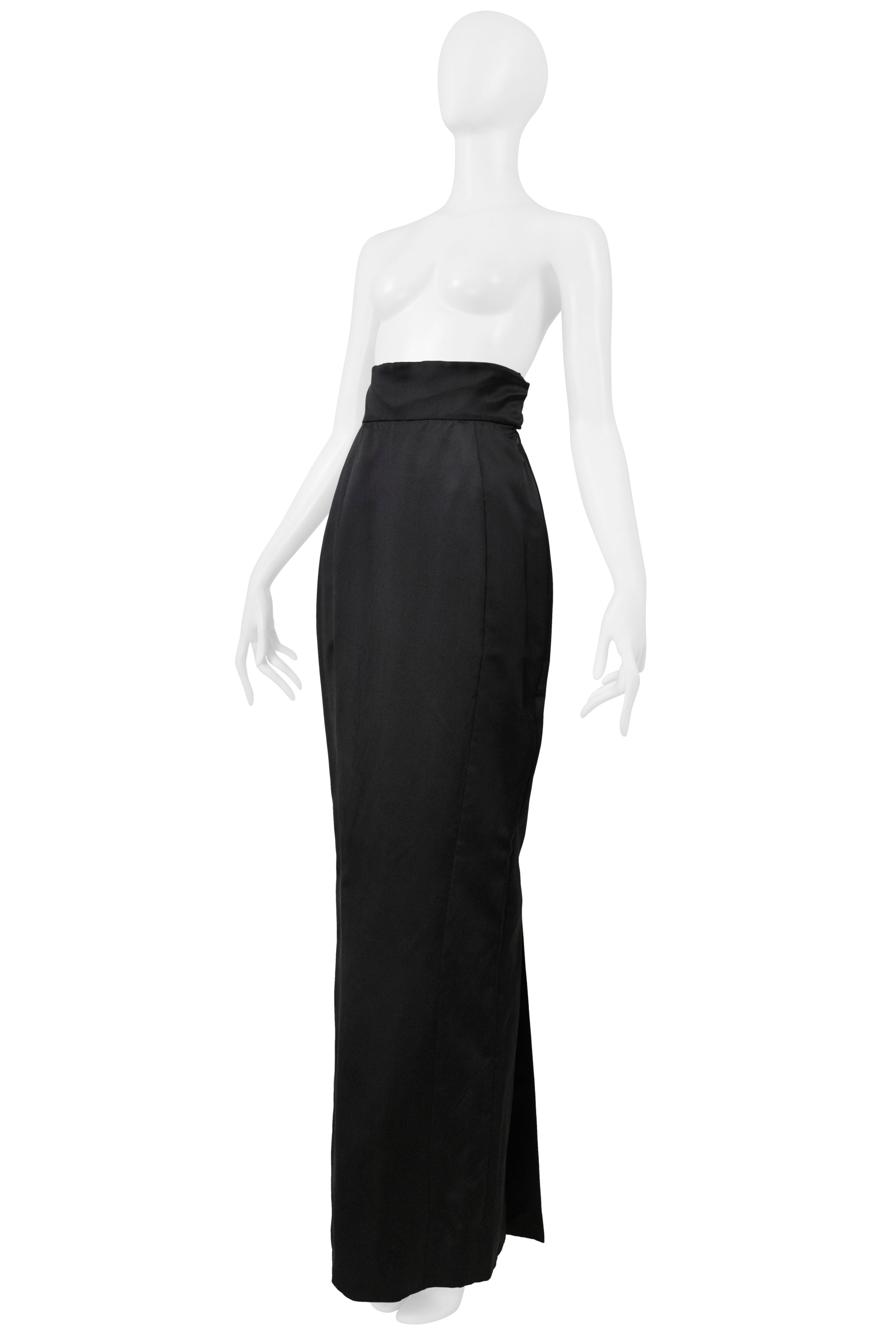 VIVIENNE WESTWOOD GOLD LABEL BLACK SILK EVENING SKIRT WITH TALL WAISTBAND 1990s