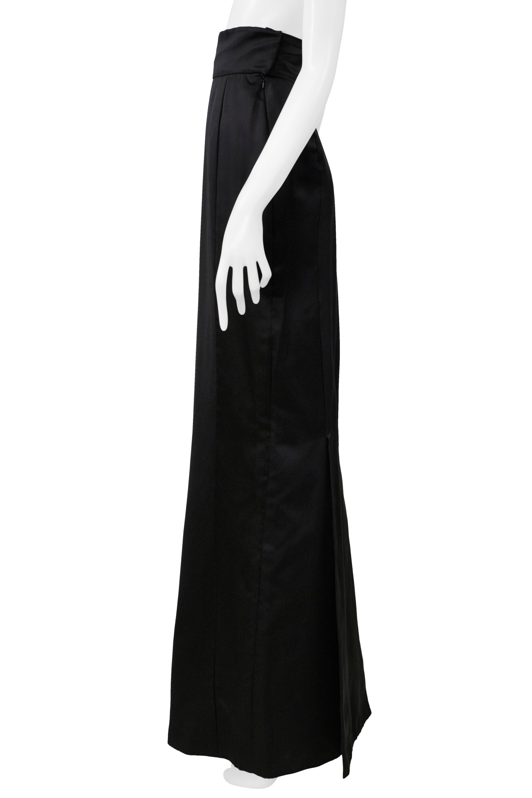 VIVIENNE WESTWOOD GOLD LABEL BLACK SILK EVENING SKIRT WITH TALL WAISTBAND 1990s