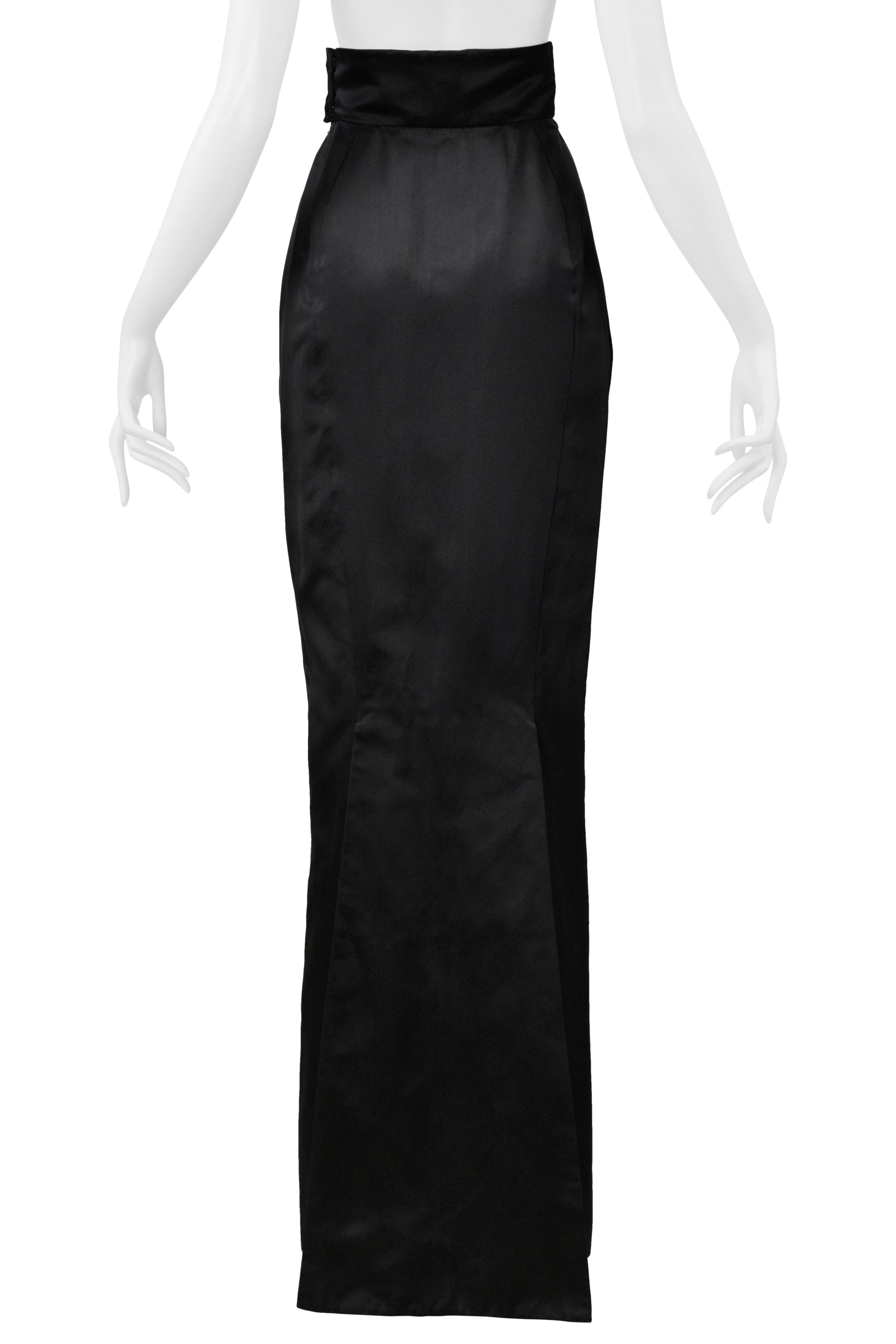 VIVIENNE WESTWOOD GOLD LABEL BLACK SILK EVENING SKIRT WITH TALL WAISTBAND 1990s