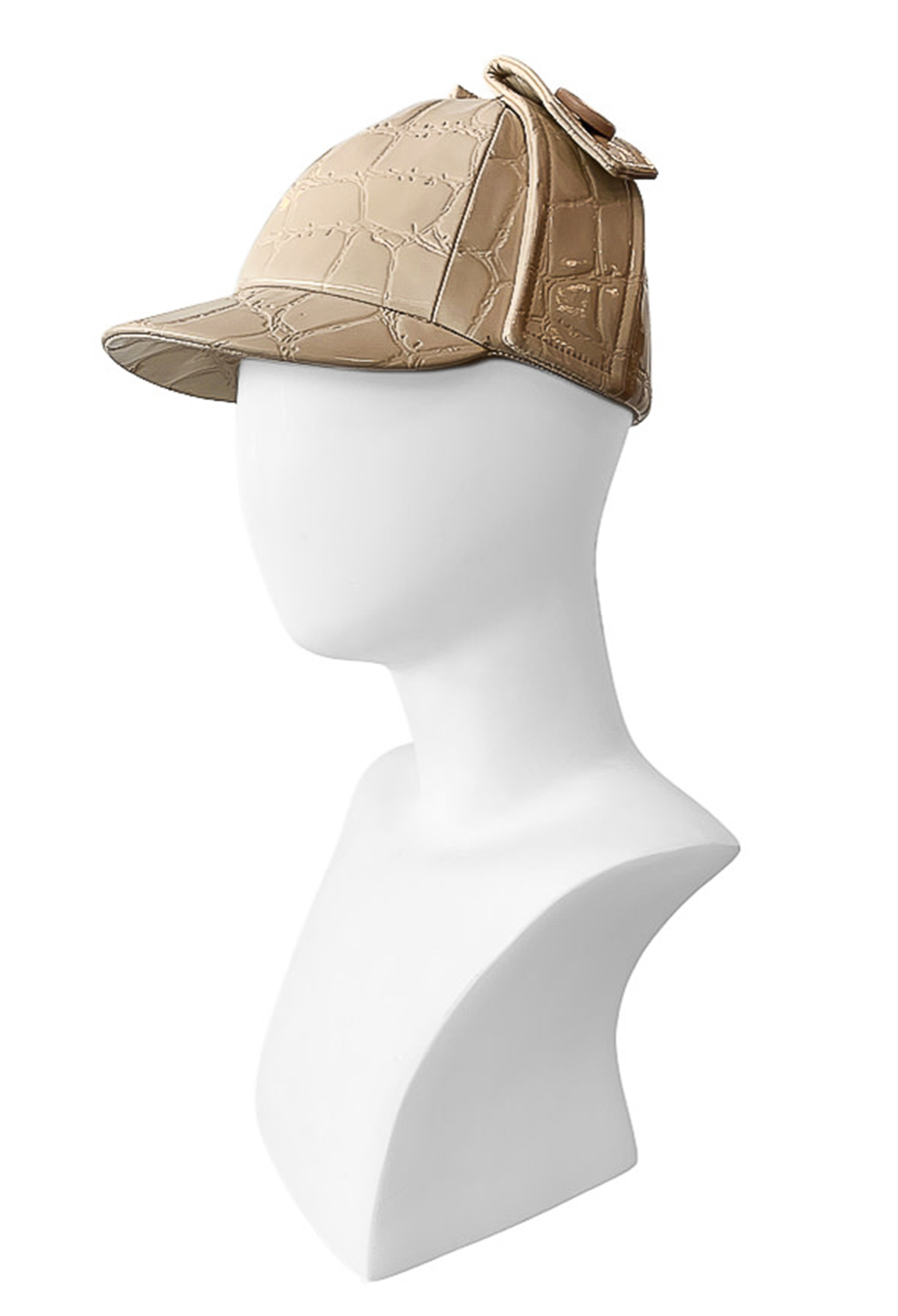 MIU MIU CREAM FAUX CROC HAT