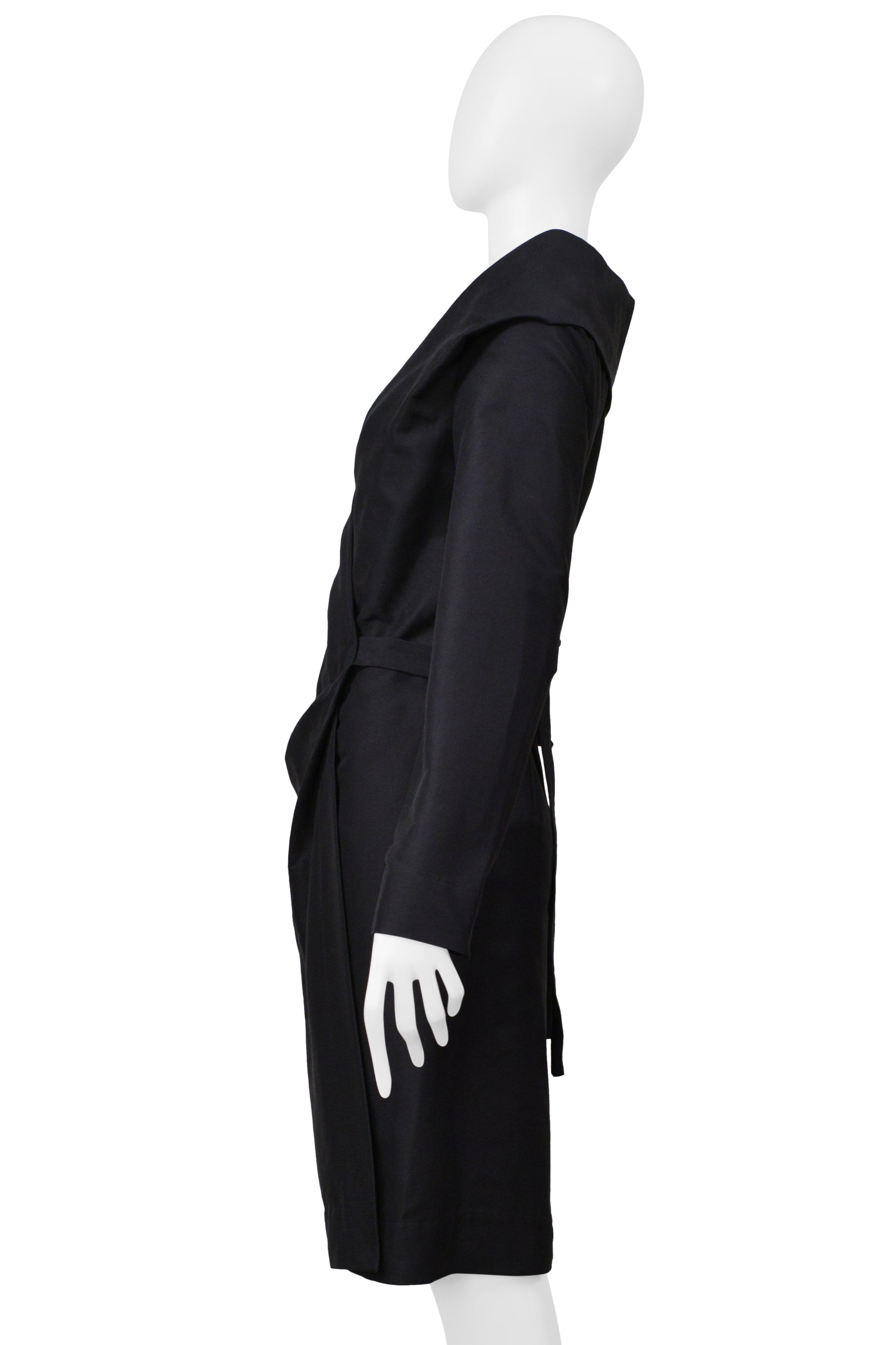 VIVIENNE WESTWOOD RED LABEL BLACK COLD SHOULDER WRAP COAT