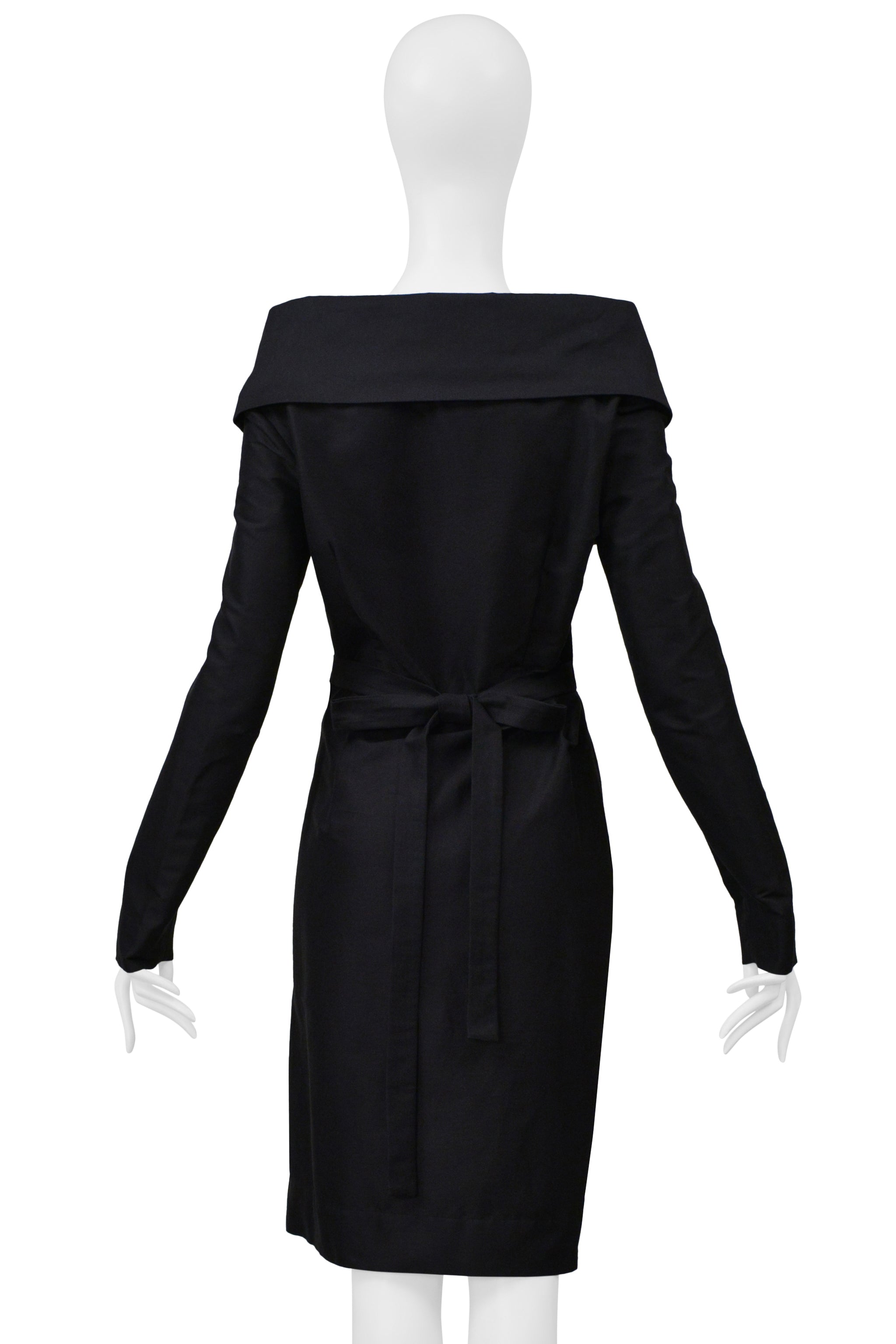 VIVIENNE WESTWOOD RED LABEL BLACK COLD SHOULDER WRAP COAT