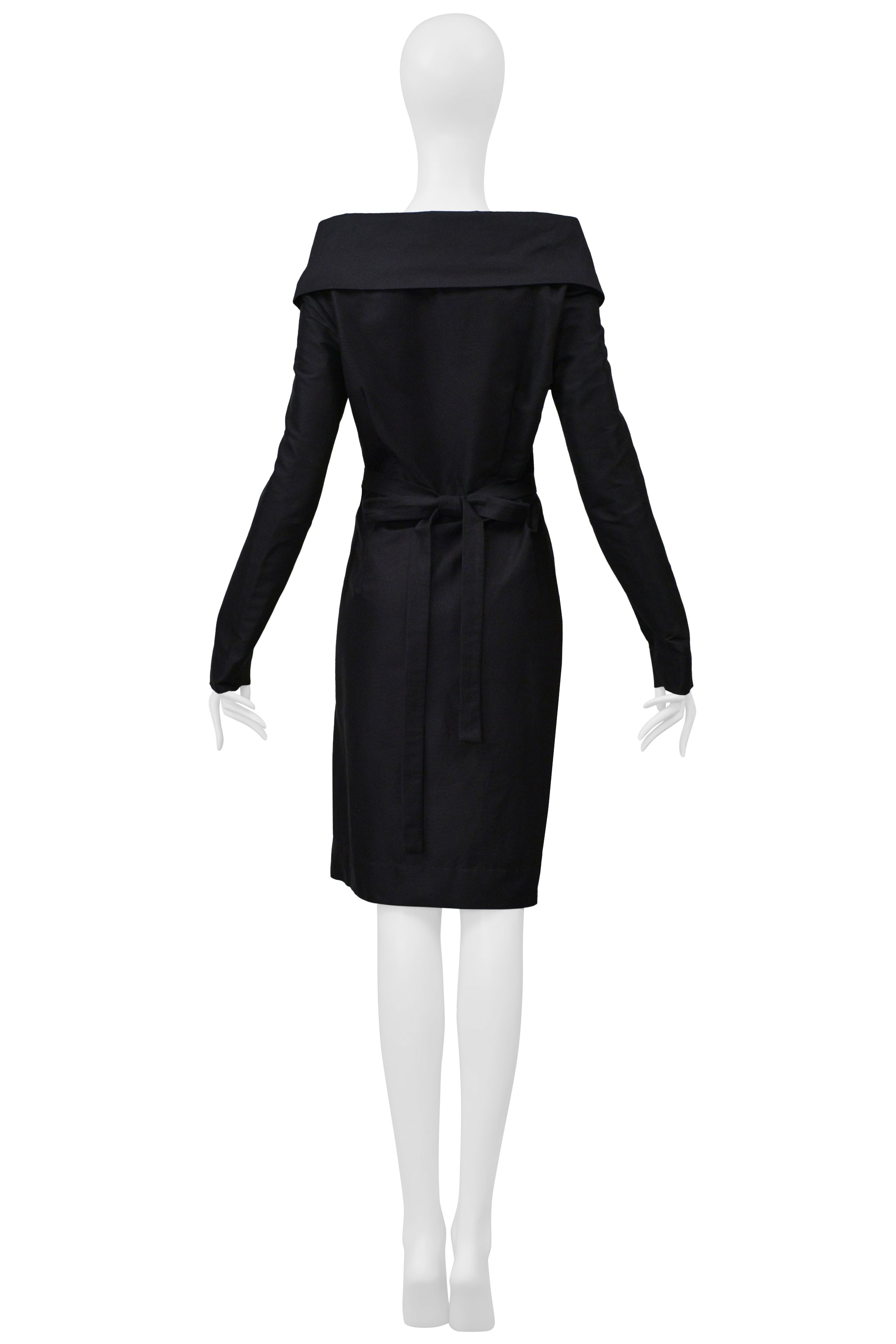 VIVIENNE WESTWOOD RED LABEL BLACK COLD SHOULDER WRAP COAT
