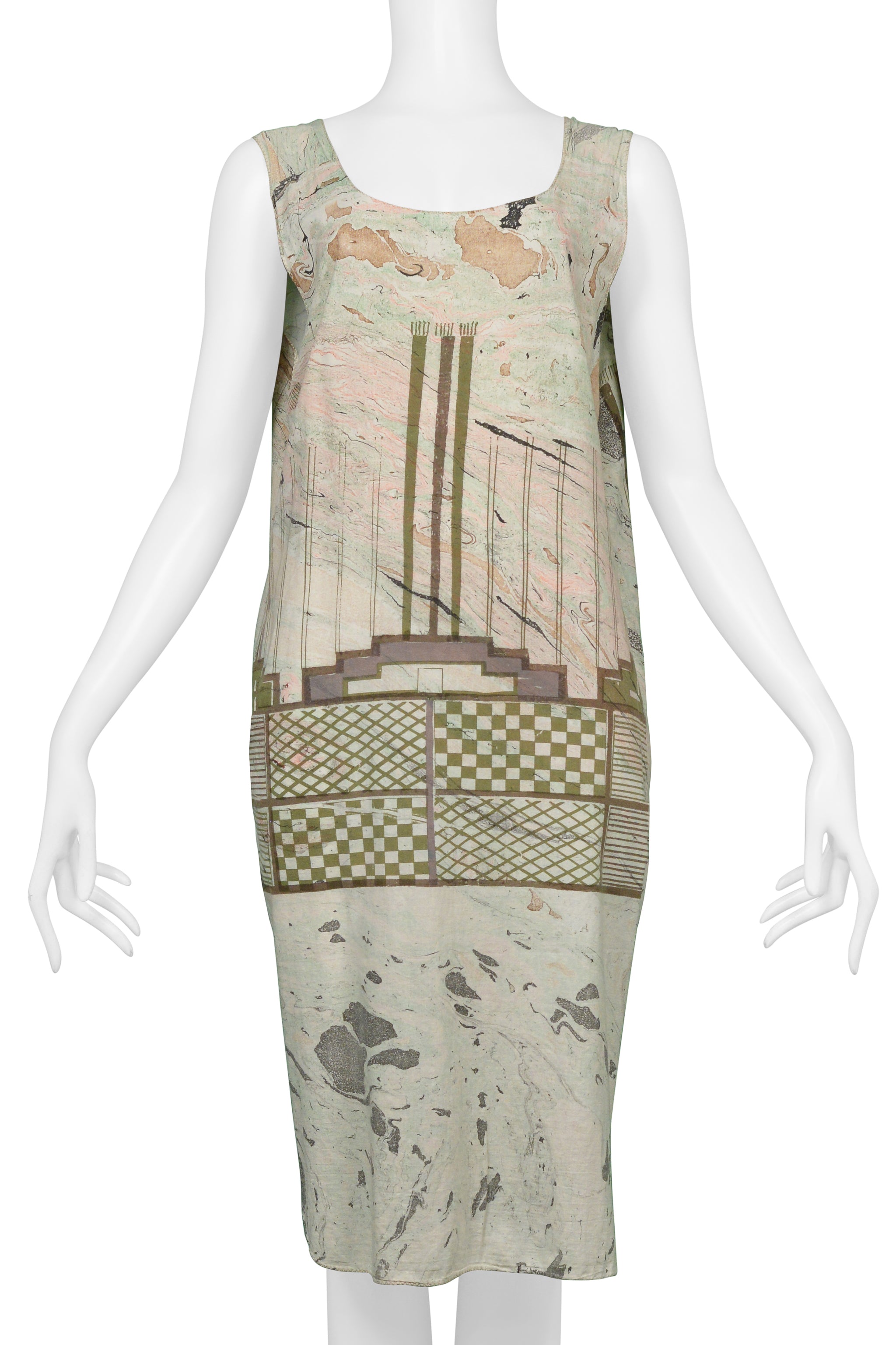 VIVIENNE WESTWOOD & MALCOLM MCLAREN WORLDS END GRAPHIC PRINT COTTON DRESS