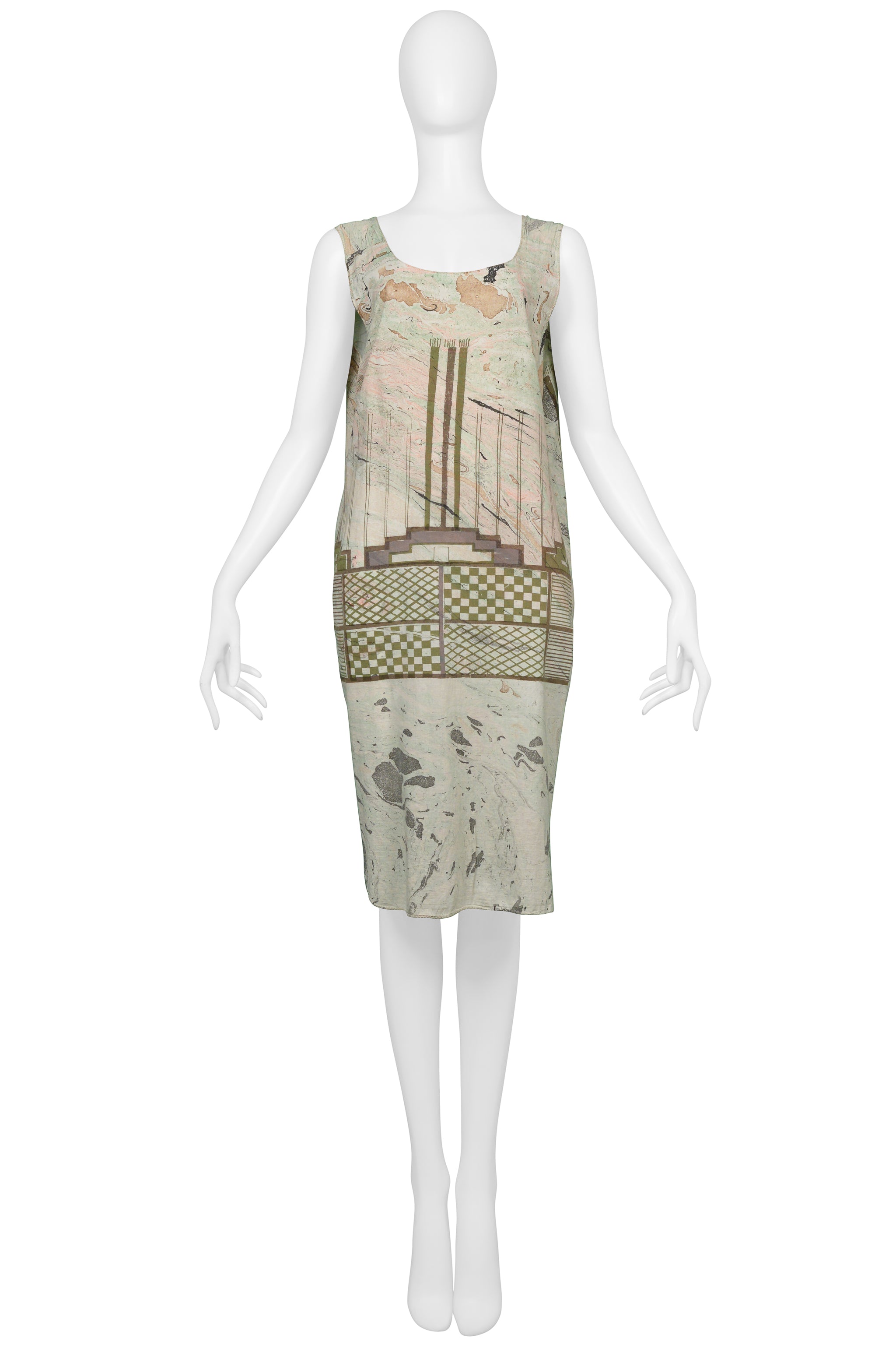 VIVIENNE WESTWOOD & MALCOLM MCLAREN WORLDS END GRAPHIC PRINT COTTON DRESS