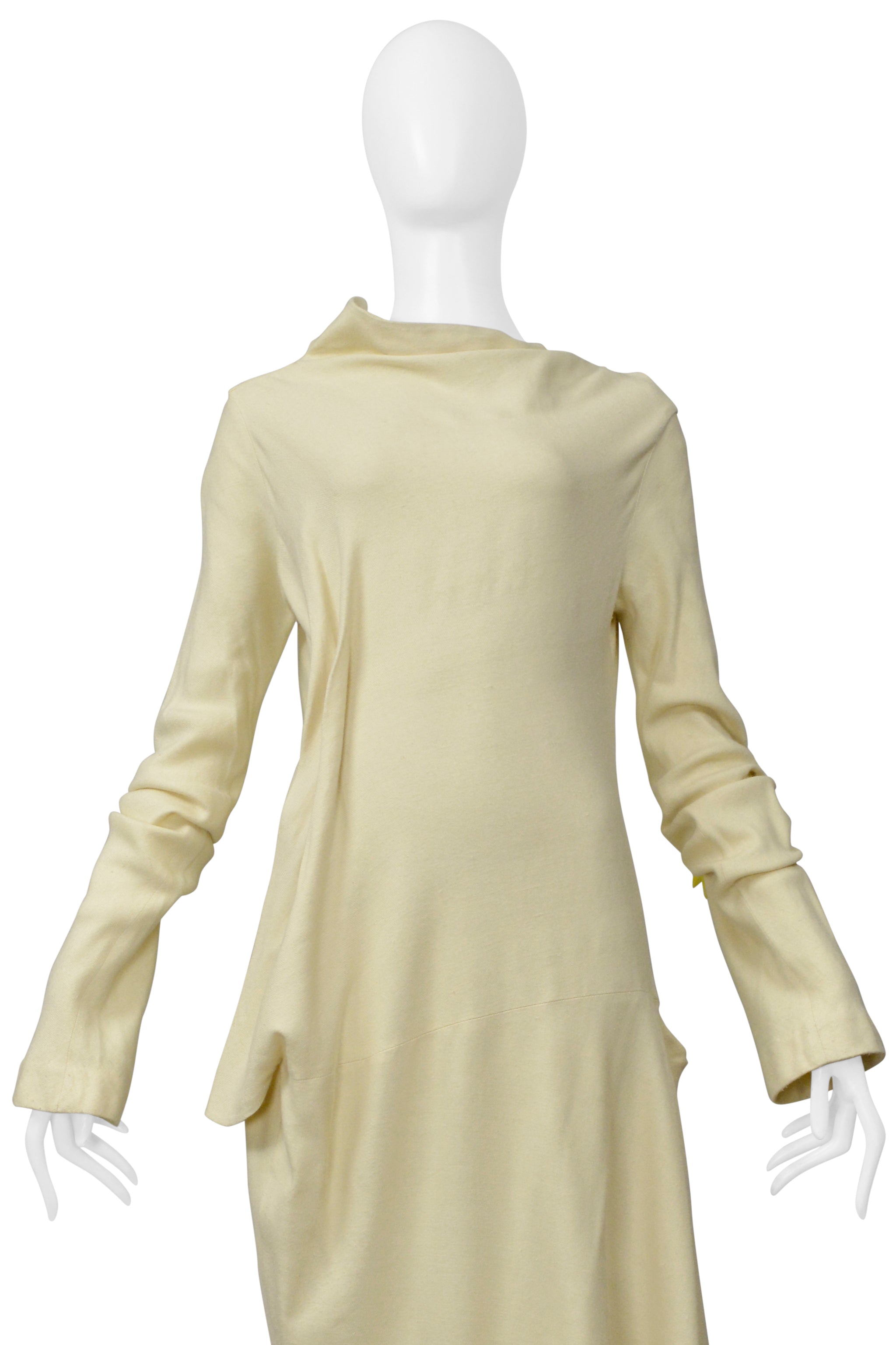 YOHJI YAMAMOTO BUTTER COWL NECK LONG DRESS 2000-01