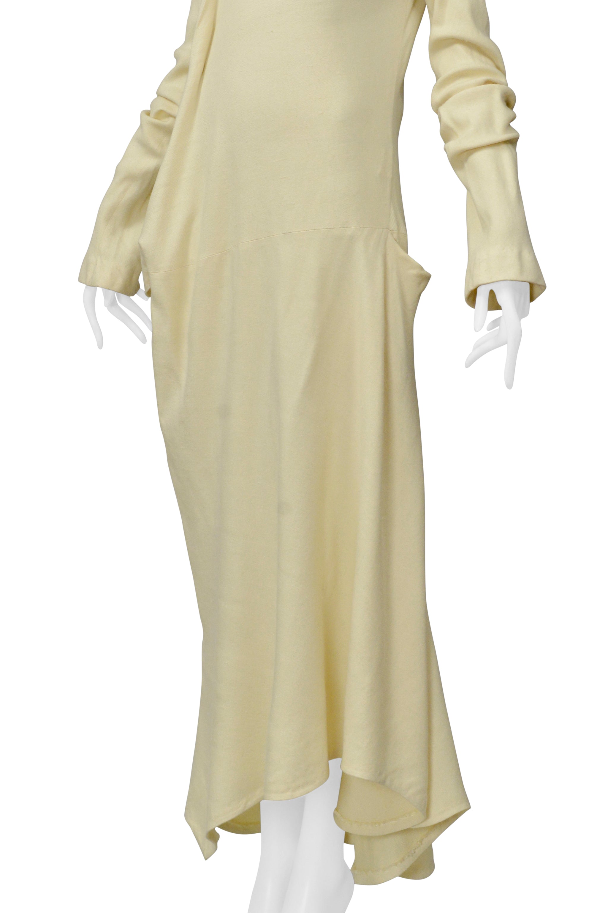 YOHJI YAMAMOTO BUTTER COWL NECK LONG DRESS 2000-01