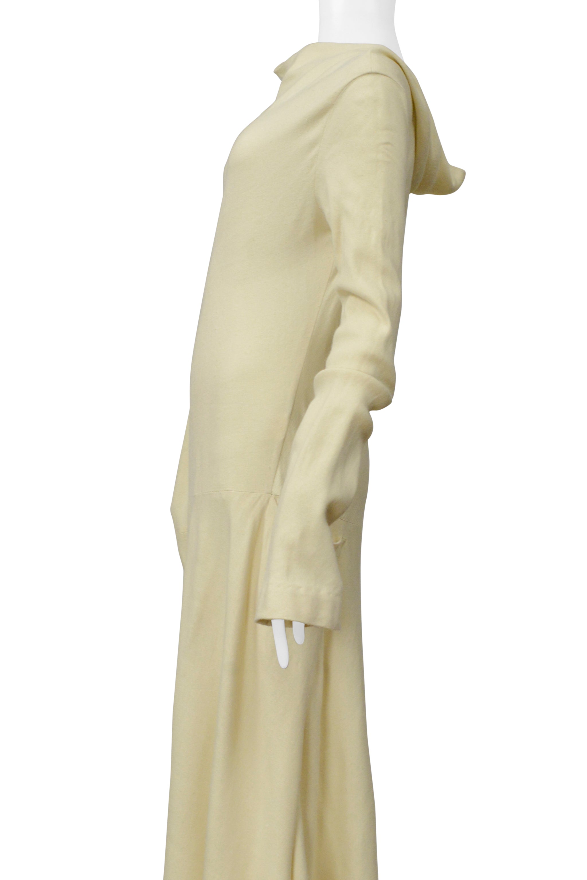 YOHJI YAMAMOTO BUTTER COWL NECK LONG DRESS 2000-01