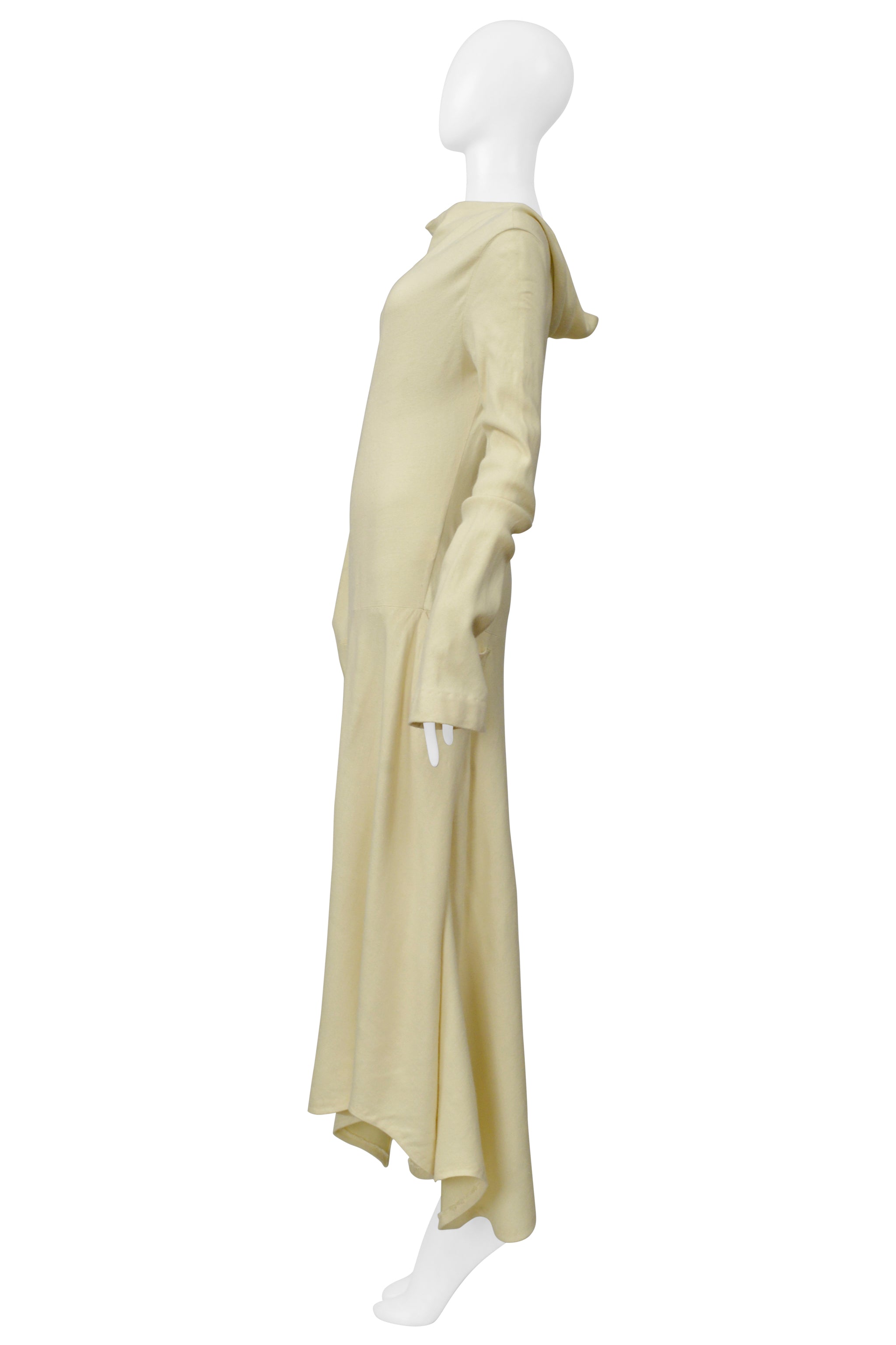 YOHJI YAMAMOTO BUTTER COWL NECK LONG DRESS 2000-01