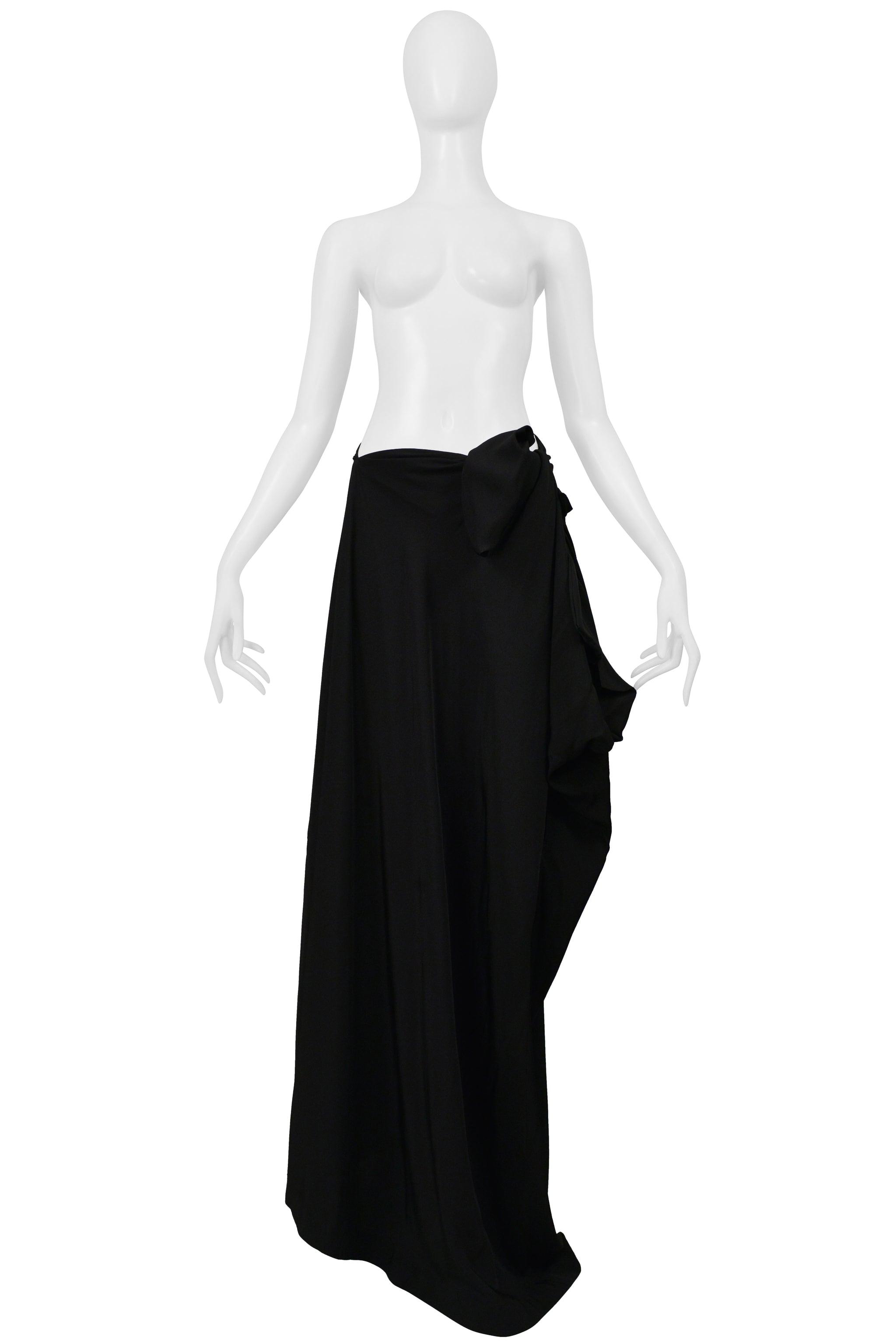 YOHJI YAMAMOTO BLACK JACKET AND SASH SKIRT ENSEMBLE 2000