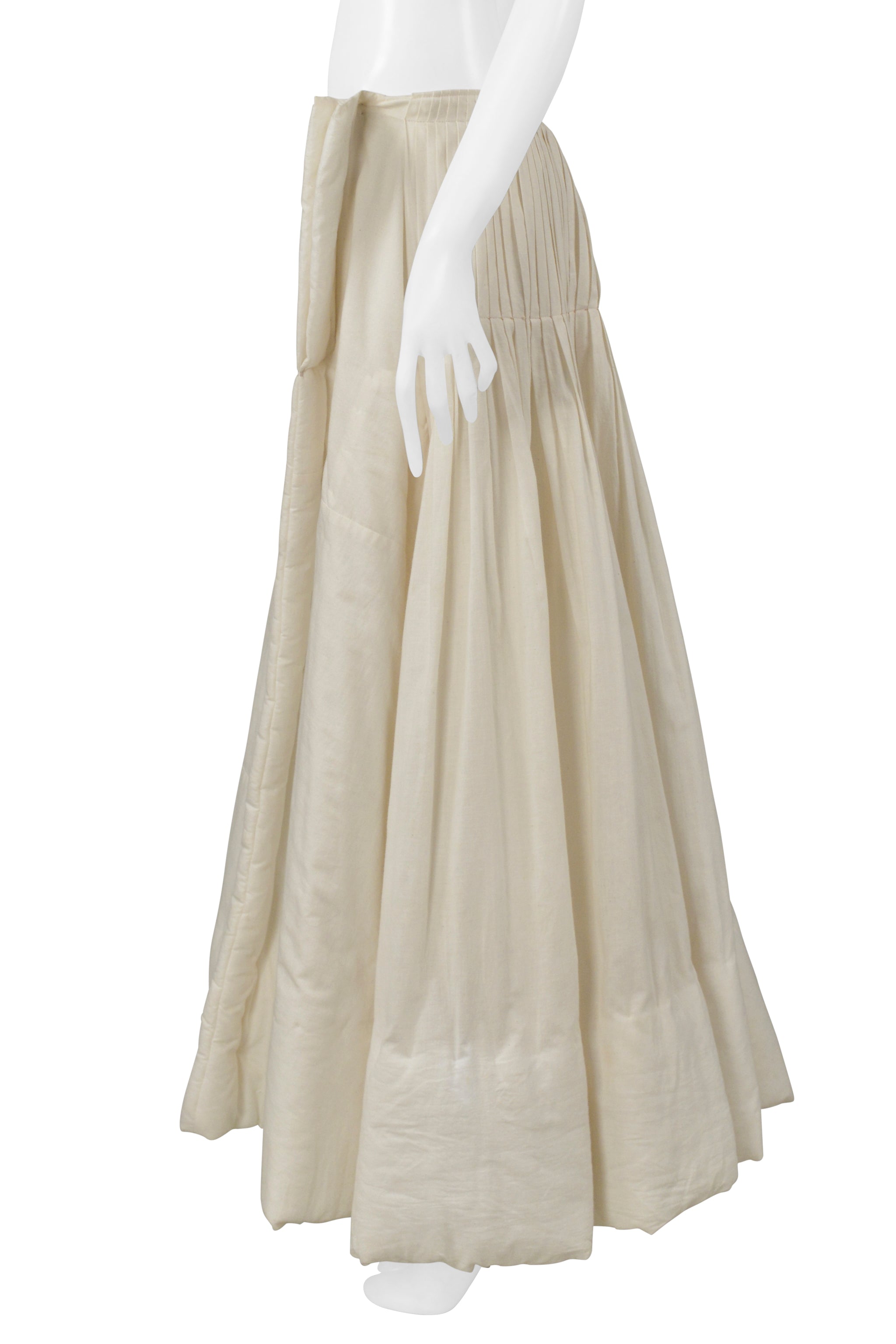 YOHJI YAMAMOTO OFF WHITE ASYMMETRICAL PADDED BALL SKIRT 2000