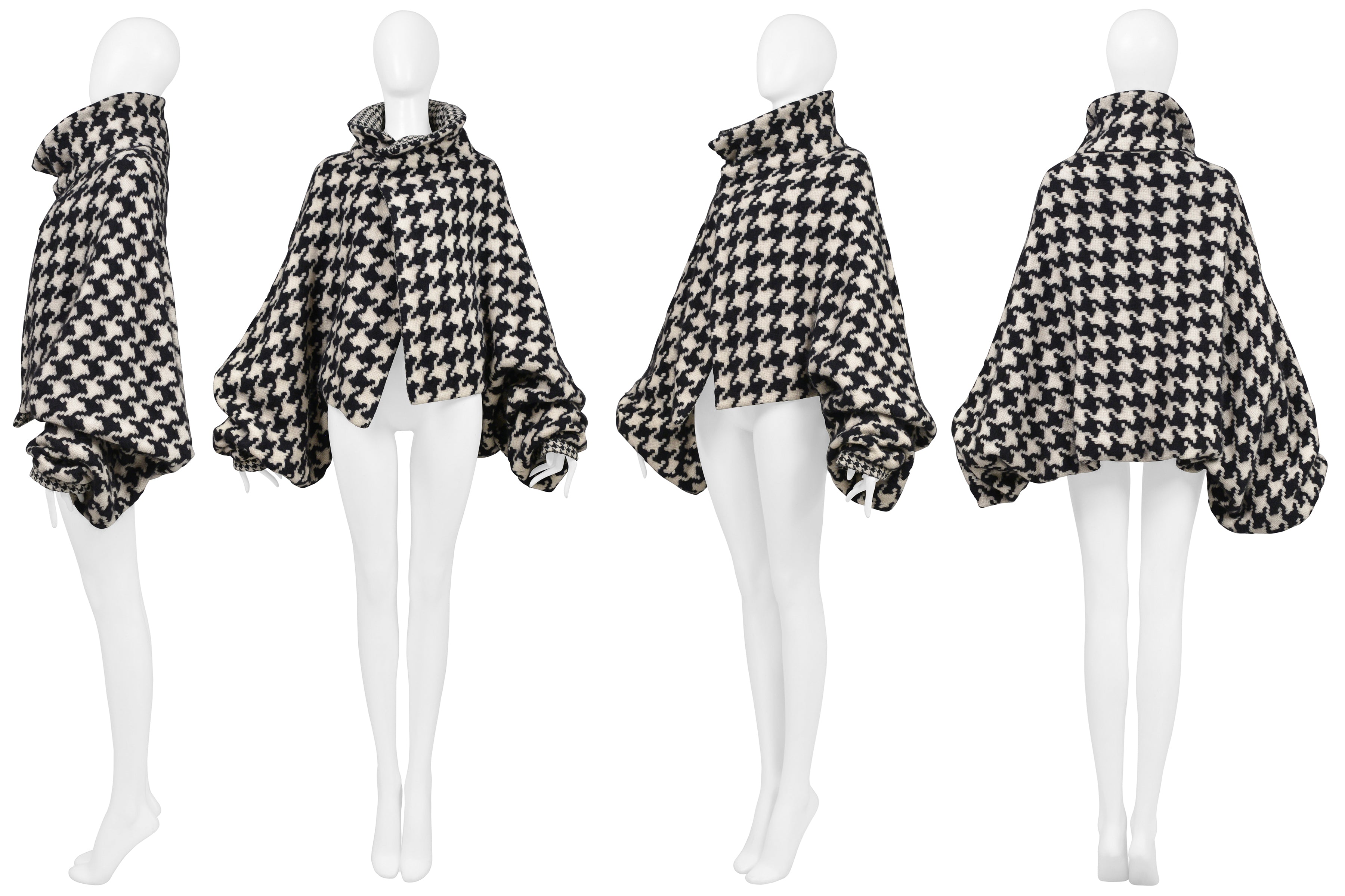 YOHJI YAMAMOTO BLACK & OFF-WHITE CHECK BALLOON JACKET