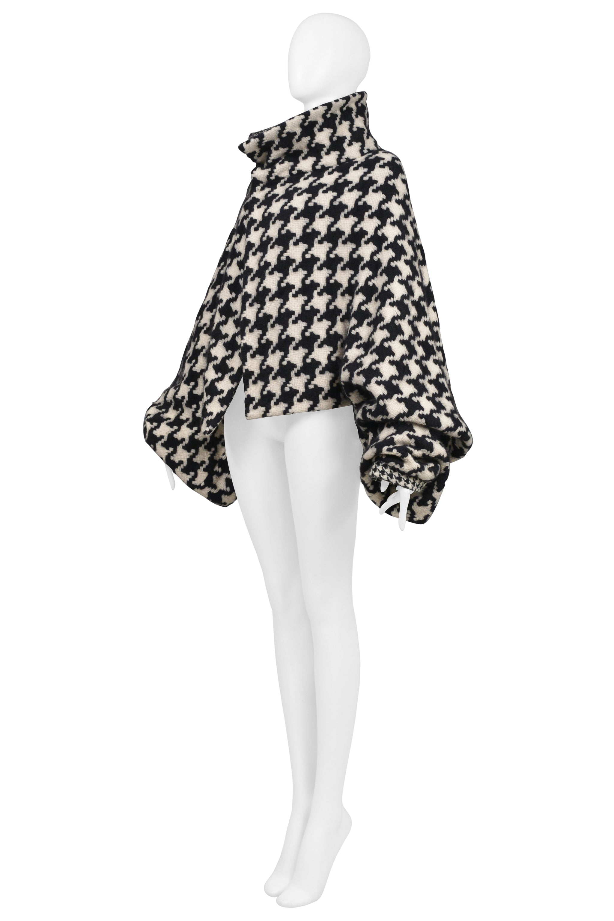 YOHJI YAMAMOTO BLACK & OFF-WHITE CHECK BALLOON JACKET