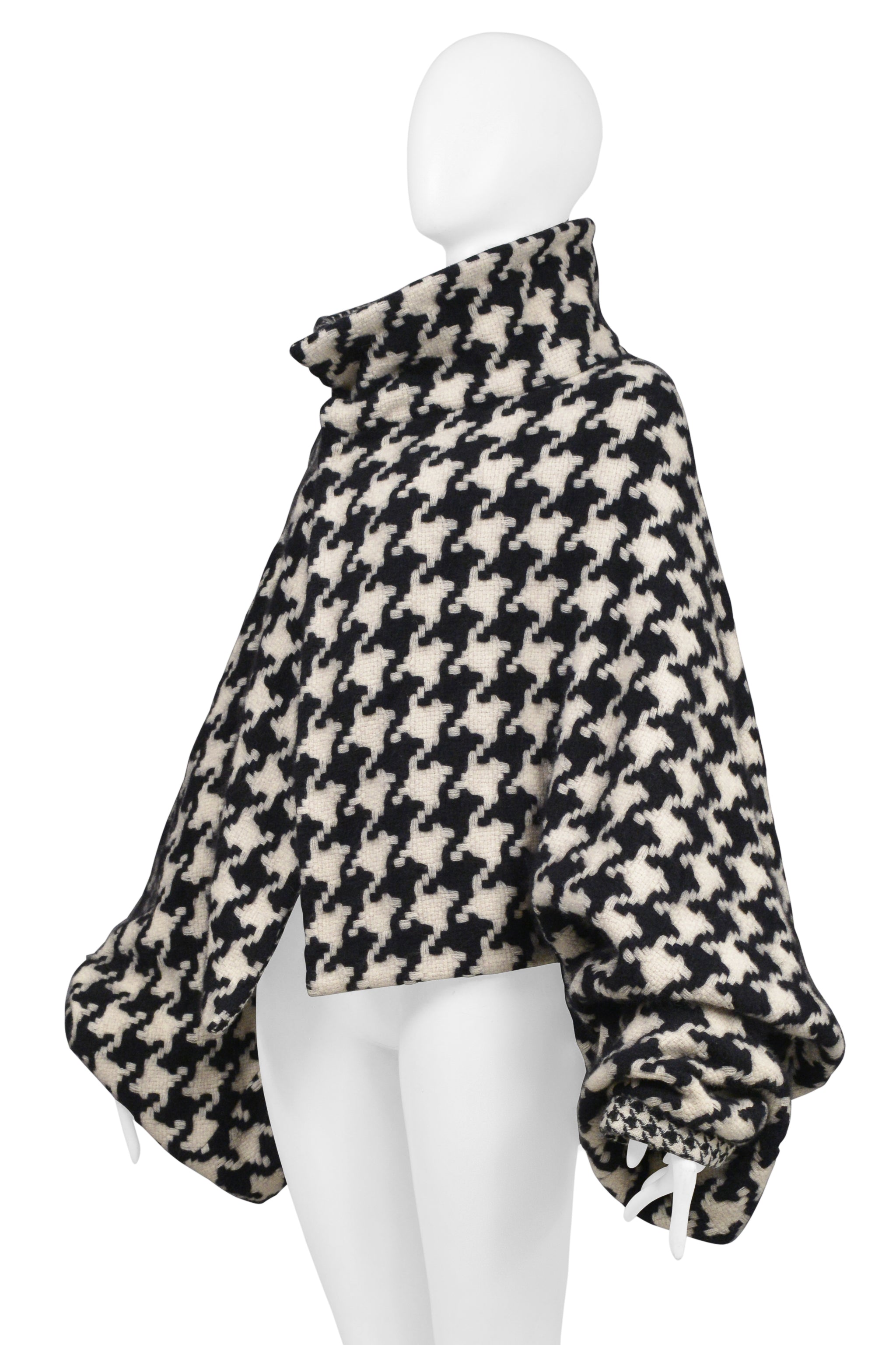 YOHJI YAMAMOTO BLACK & OFF-WHITE CHECK BALLOON JACKET