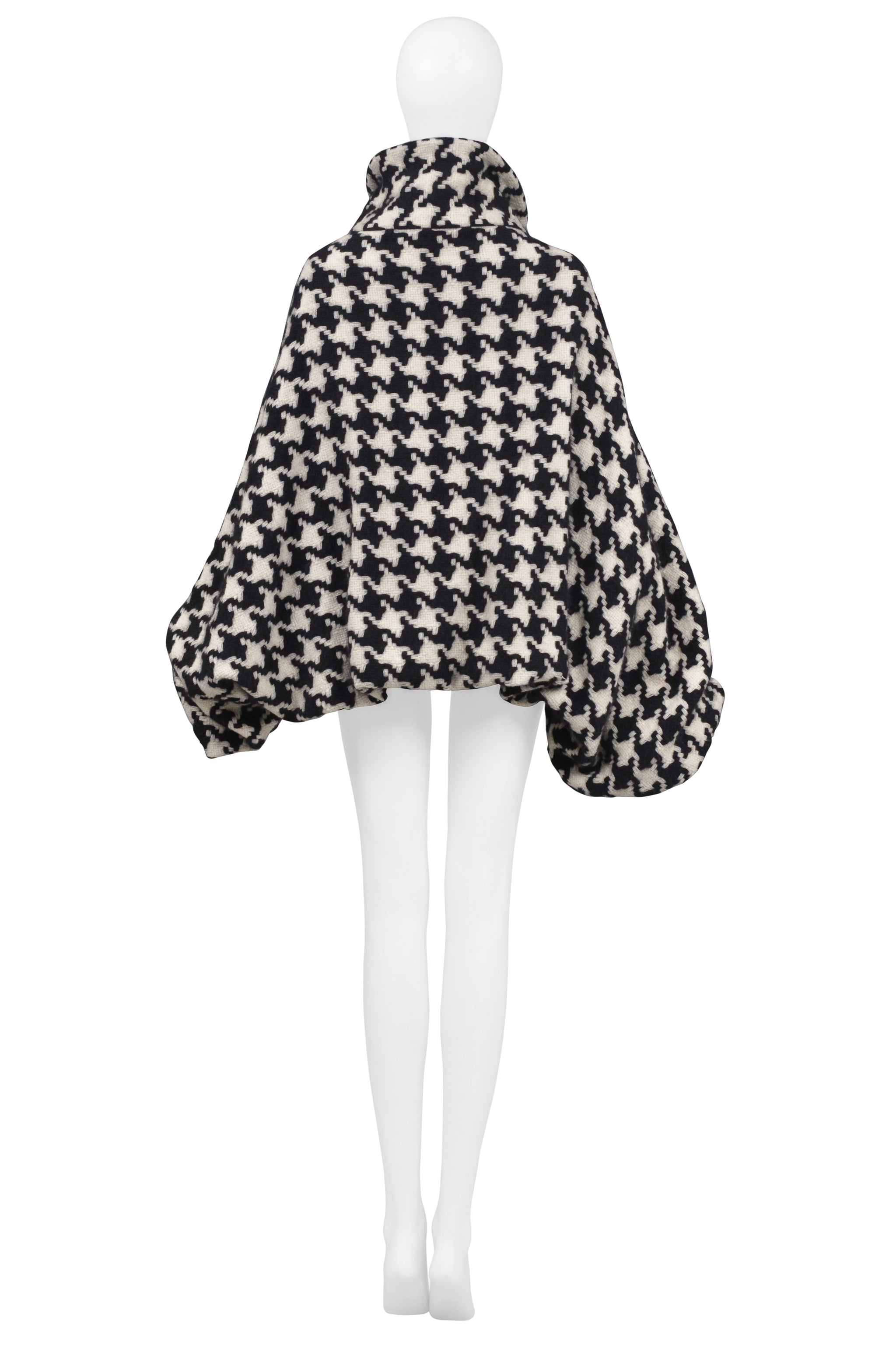 YOHJI YAMAMOTO BLACK & OFF-WHITE CHECK BALLOON JACKET