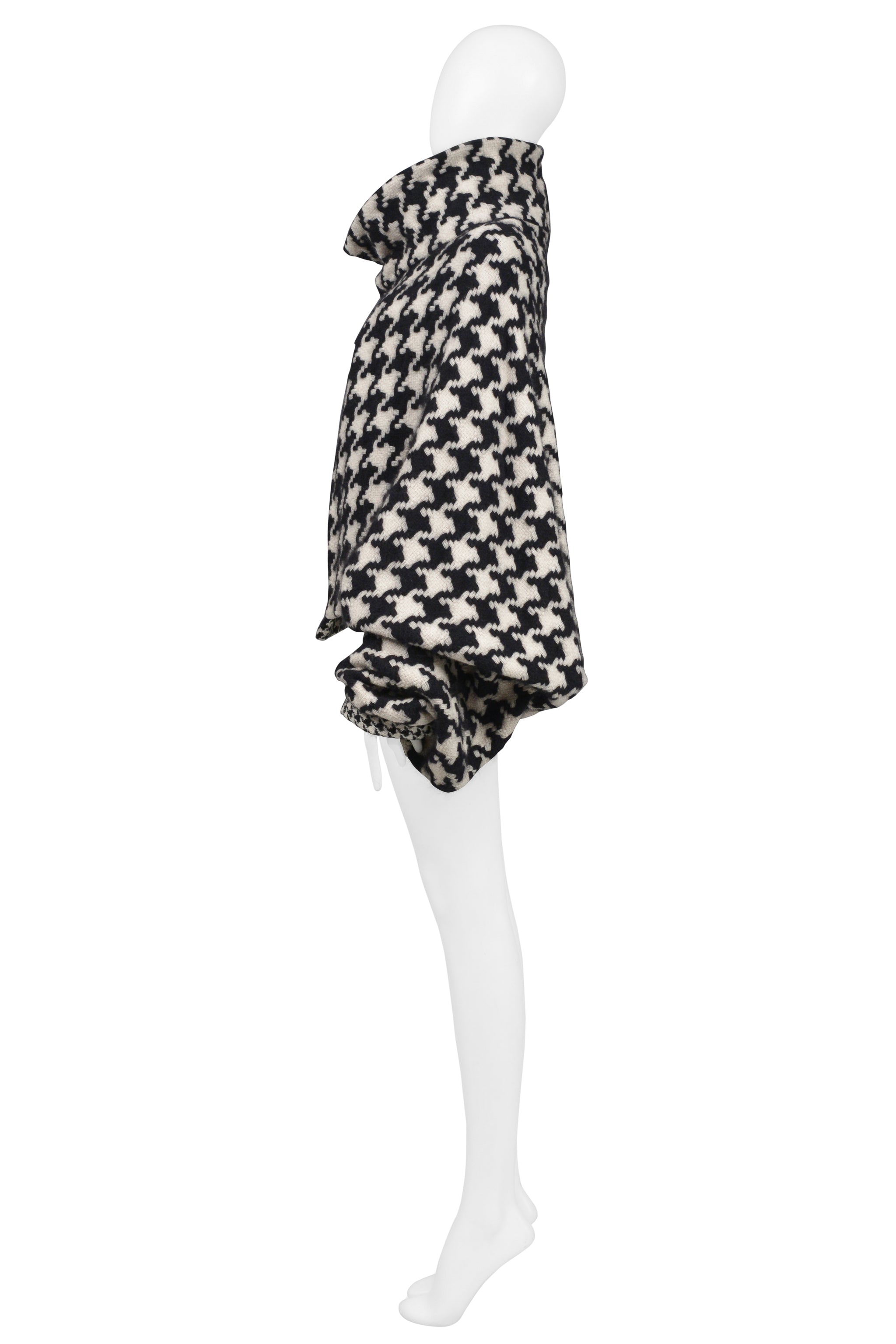 YOHJI YAMAMOTO BLACK & OFF-WHITE CHECK BALLOON JACKET