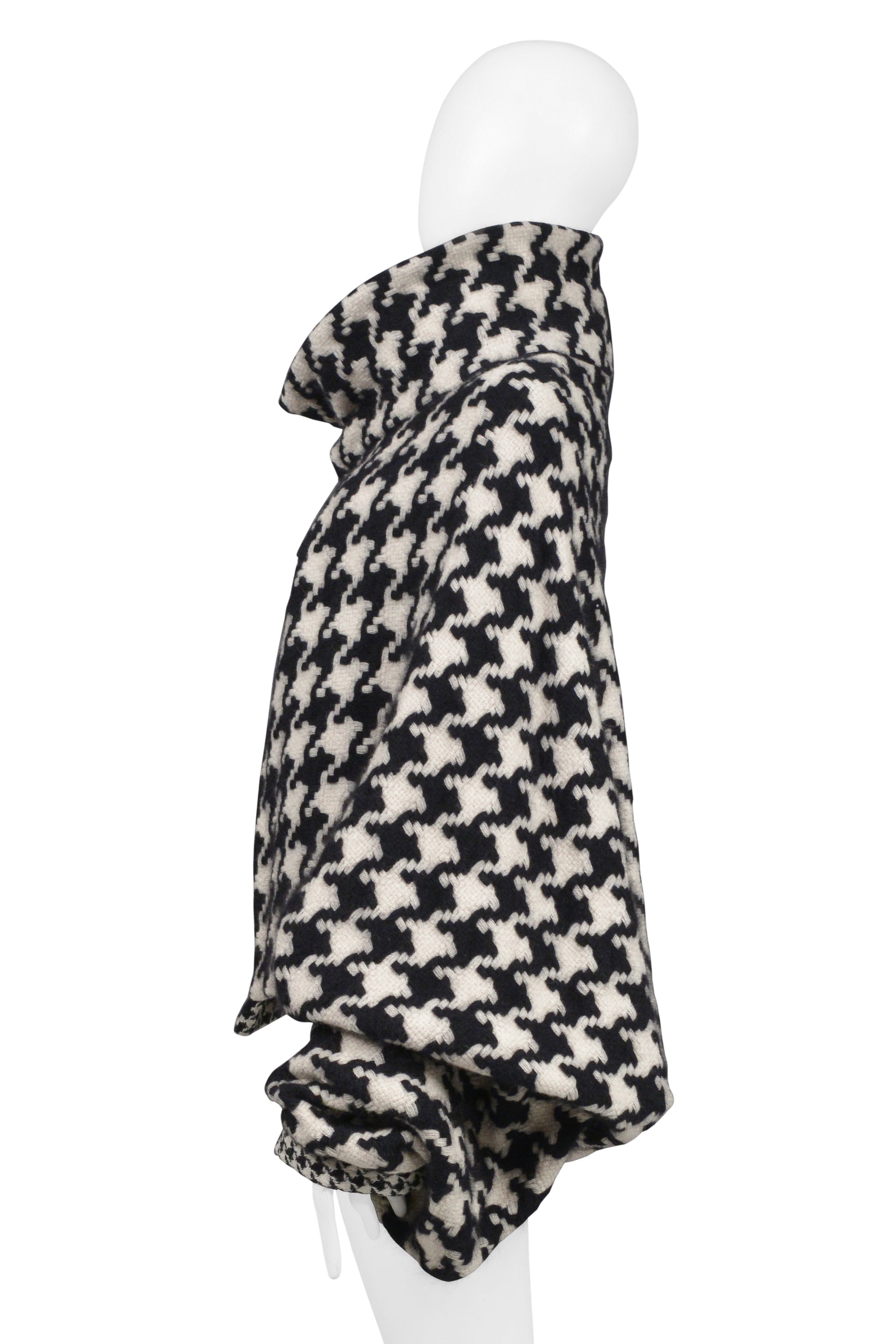 YOHJI YAMAMOTO BLACK & OFF-WHITE CHECK BALLOON JACKET