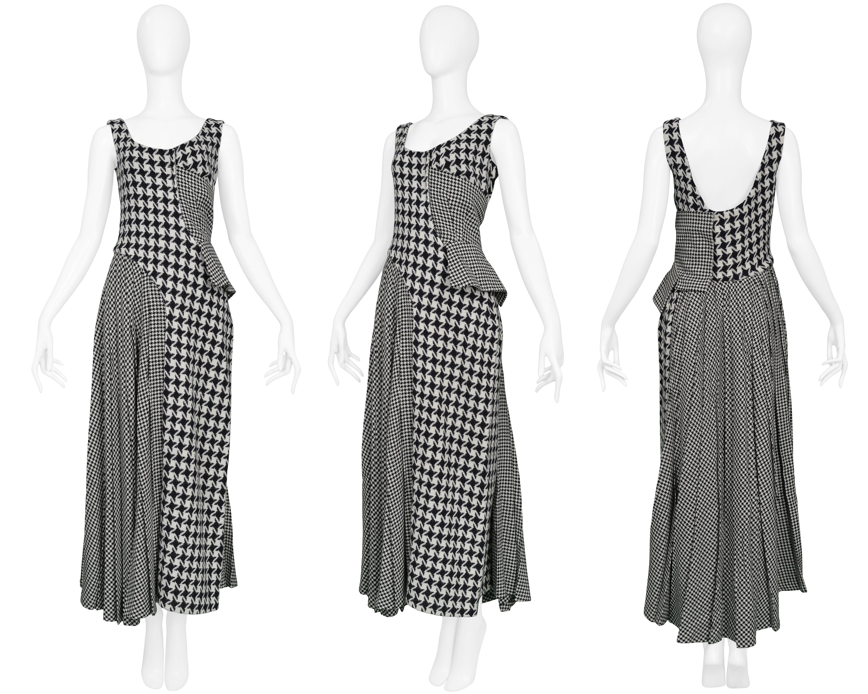 YOHJI YAMAMOTO HOUNDSTOOTH WOOL DRESS 2003