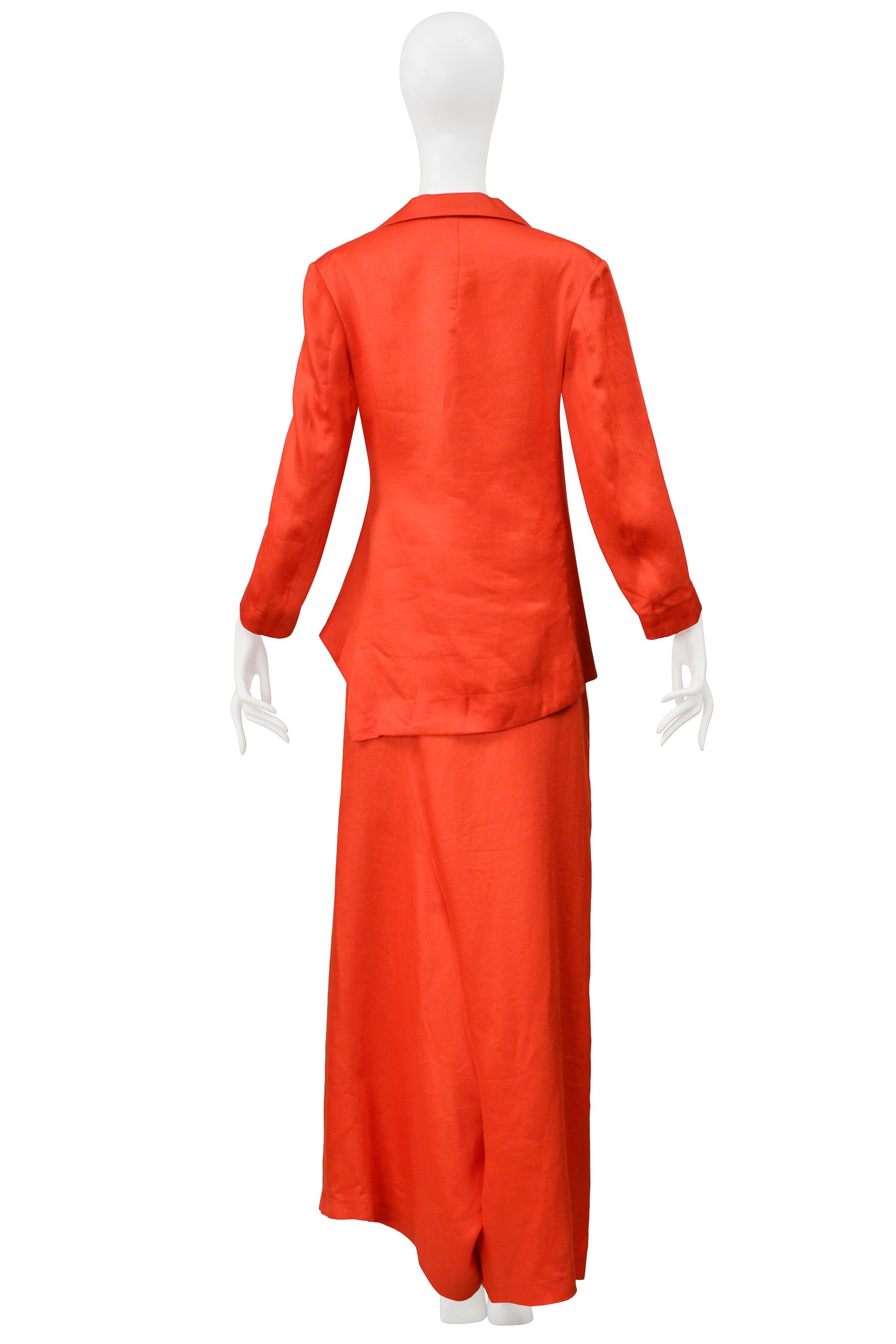 YOHJI YAMAMOTO RED LINEN JACKET AND HAREM PANTS