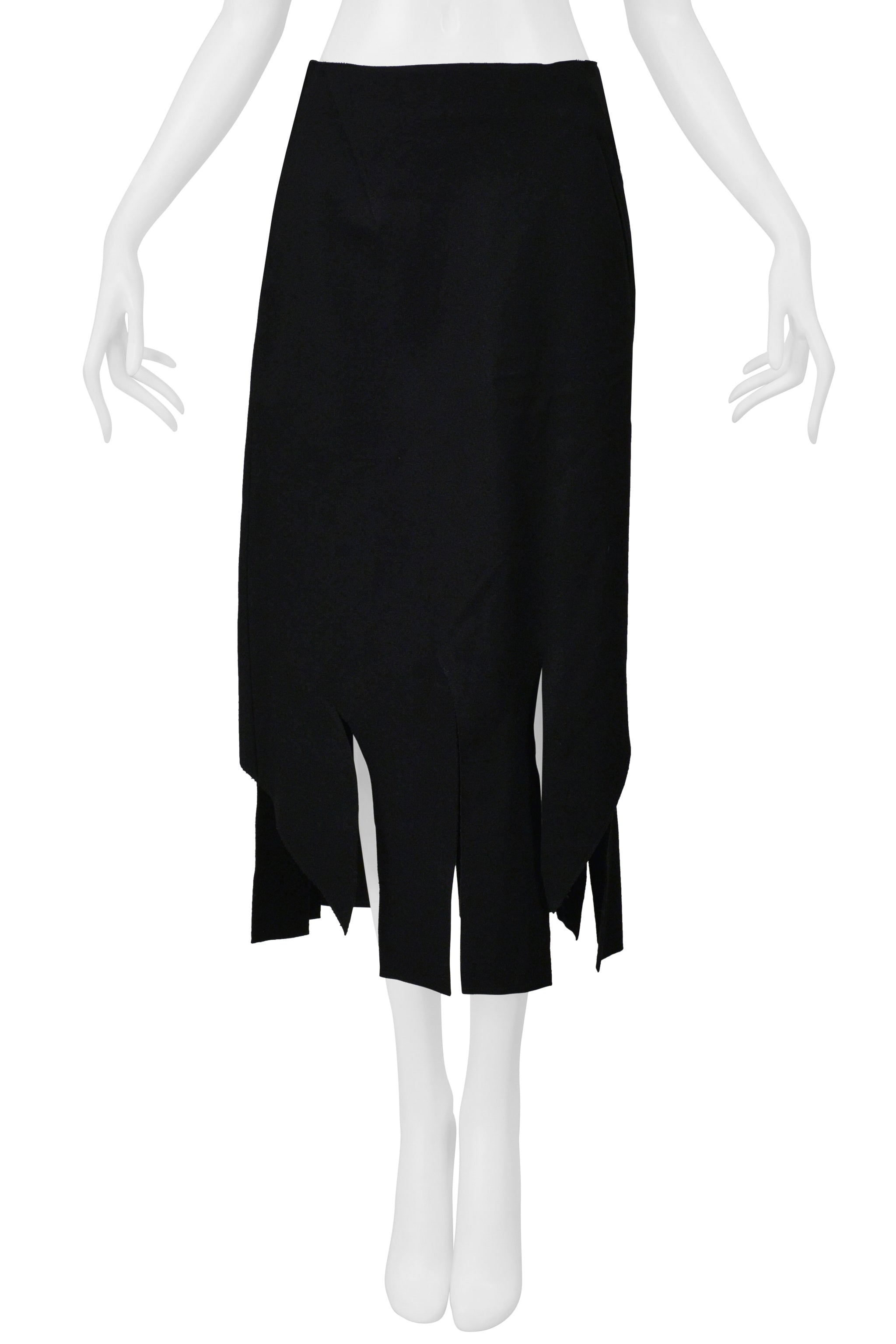 YOHJI YAMAMOTO BLACK JACKET AND SKIRT WITH FLAPS ENSEMBLE 1999