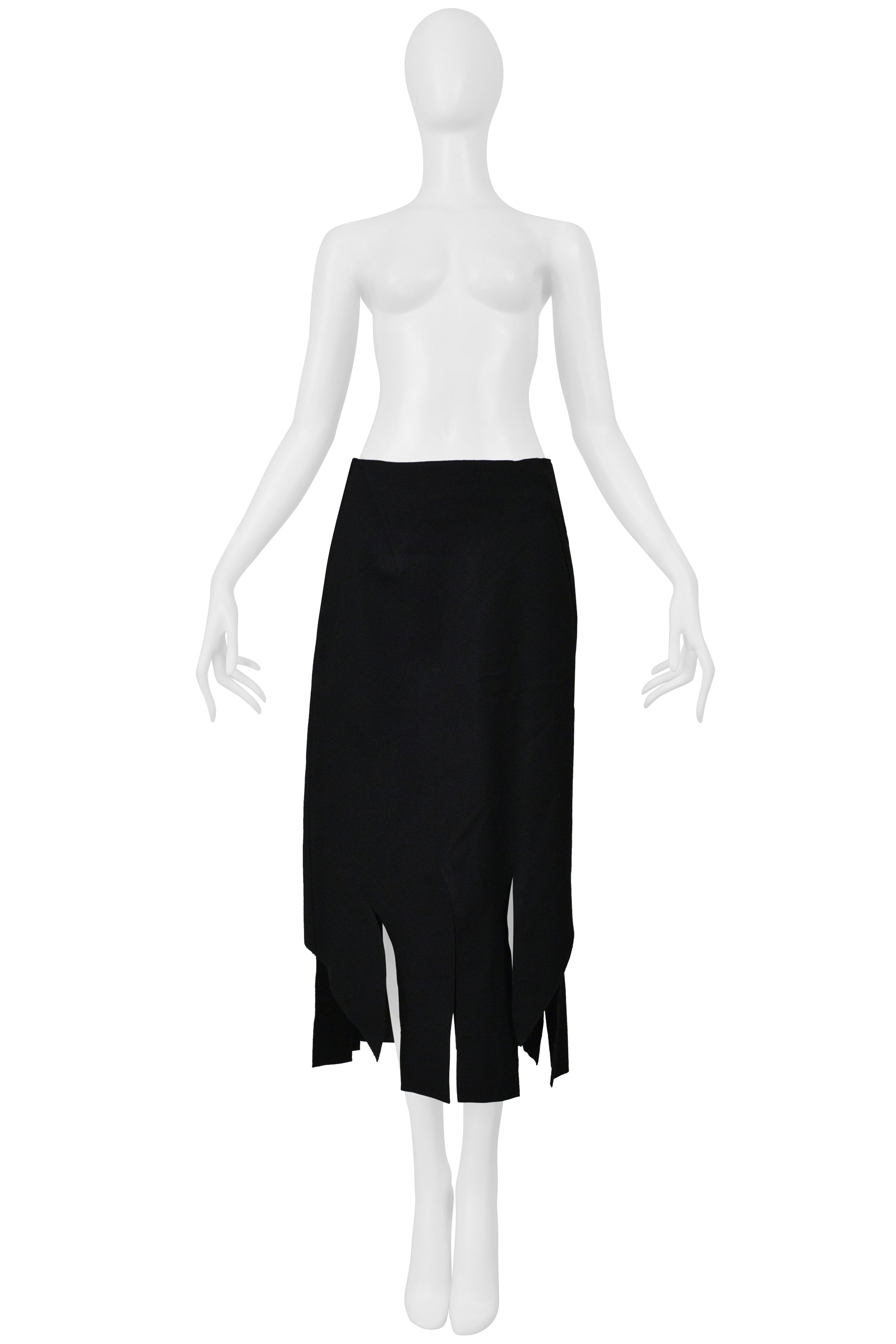 YOHJI YAMAMOTO BLACK JACKET AND SKIRT WITH FLAPS ENSEMBLE 1999