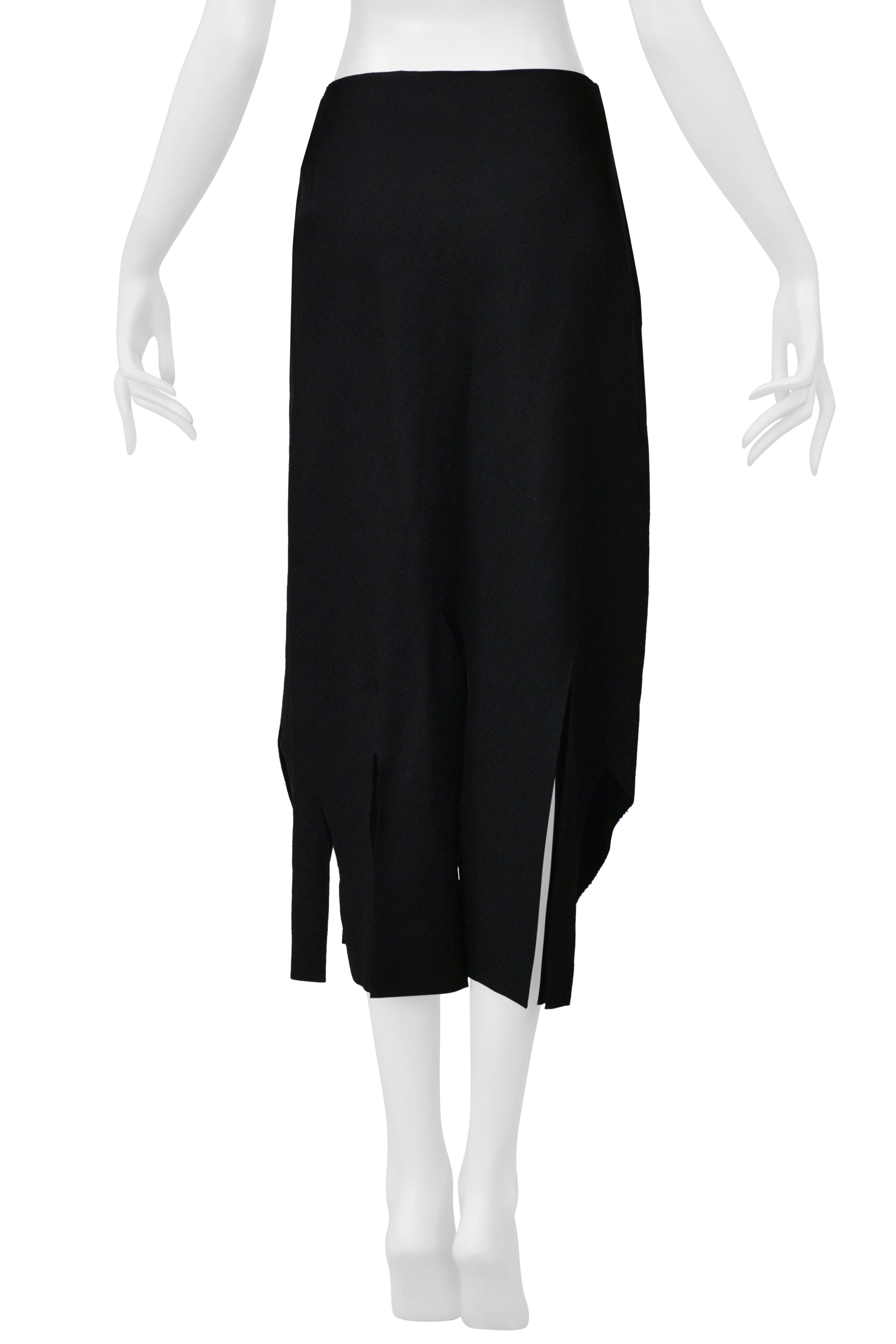 YOHJI YAMAMOTO BLACK JACKET AND SKIRT WITH FLAPS ENSEMBLE 1999