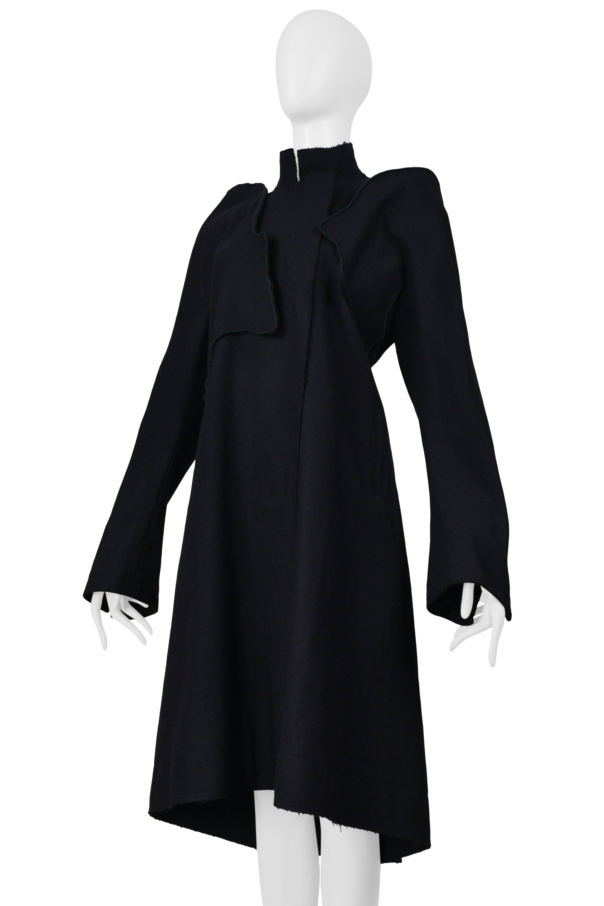 YOHJI YAMAMOTO MIDNIGHT WOOL COAT WITH MANDARIN COLLAR 2000