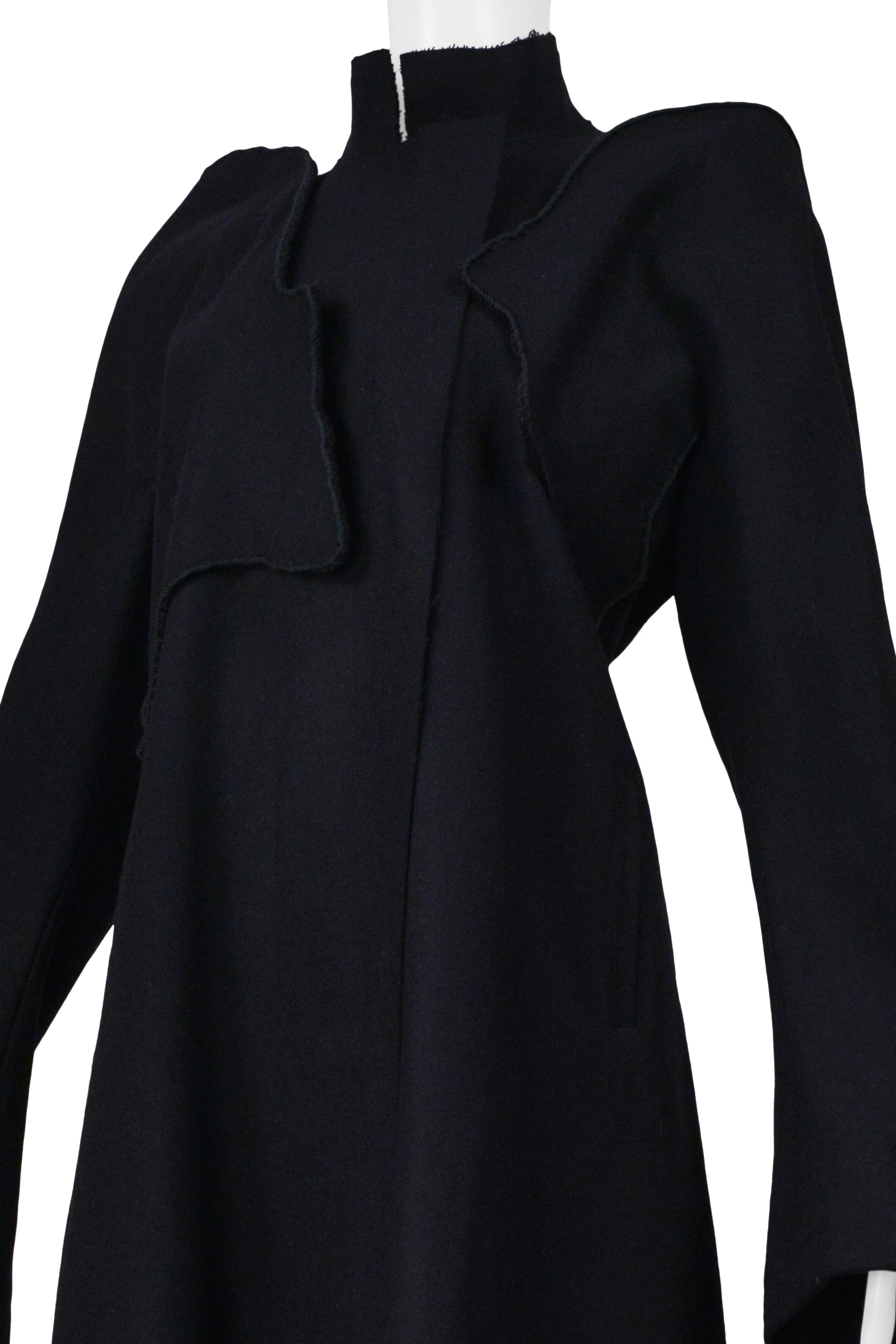 YOHJI YAMAMOTO MIDNIGHT WOOL COAT WITH MANDARIN COLLAR 2000