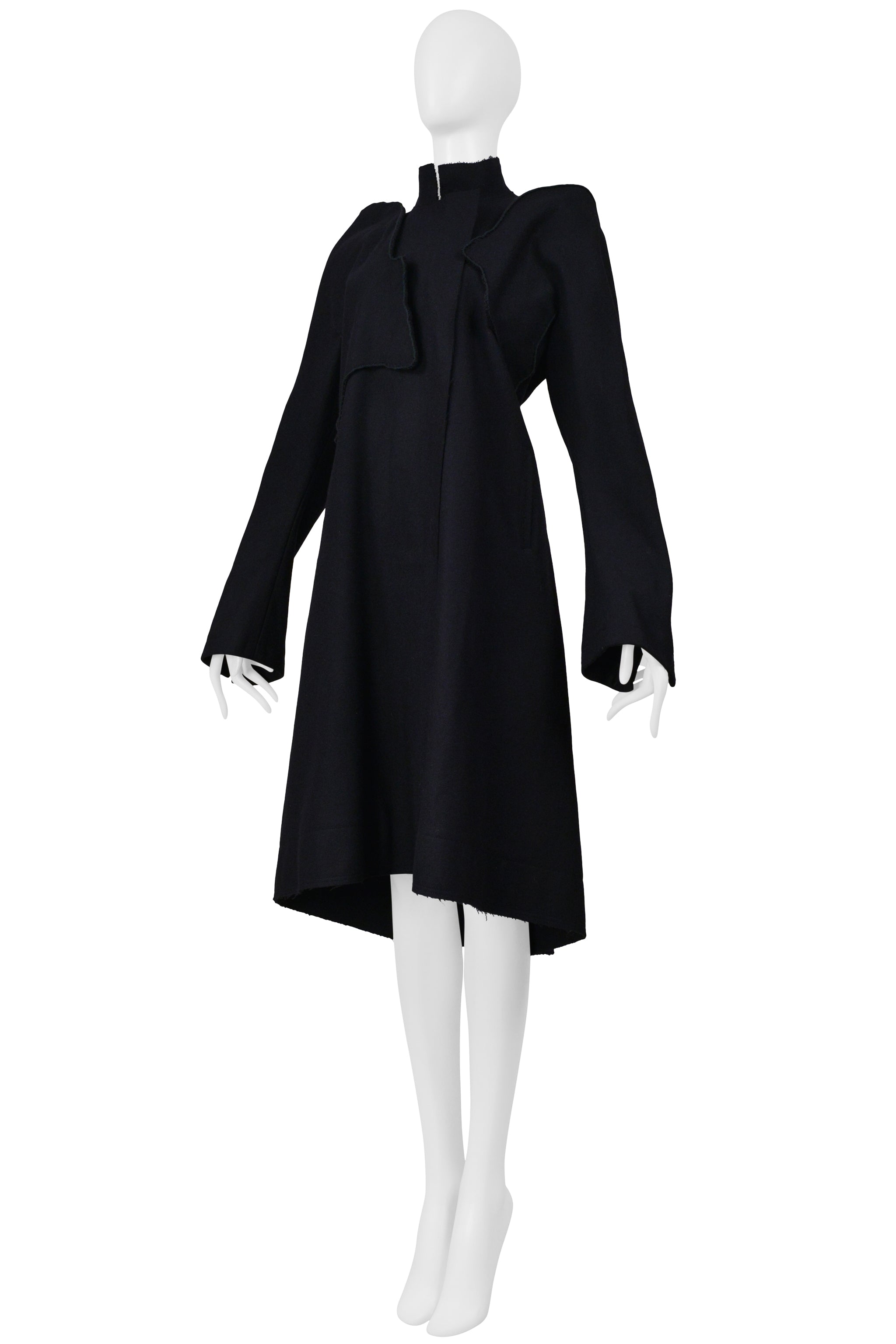 YOHJI YAMAMOTO MIDNIGHT WOOL COAT WITH MANDARIN COLLAR 2000