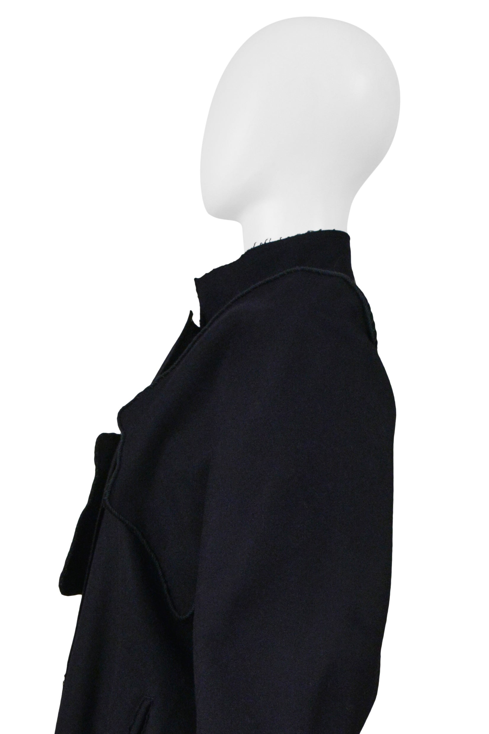 YOHJI YAMAMOTO MIDNIGHT WOOL COAT WITH MANDARIN COLLAR 2000
