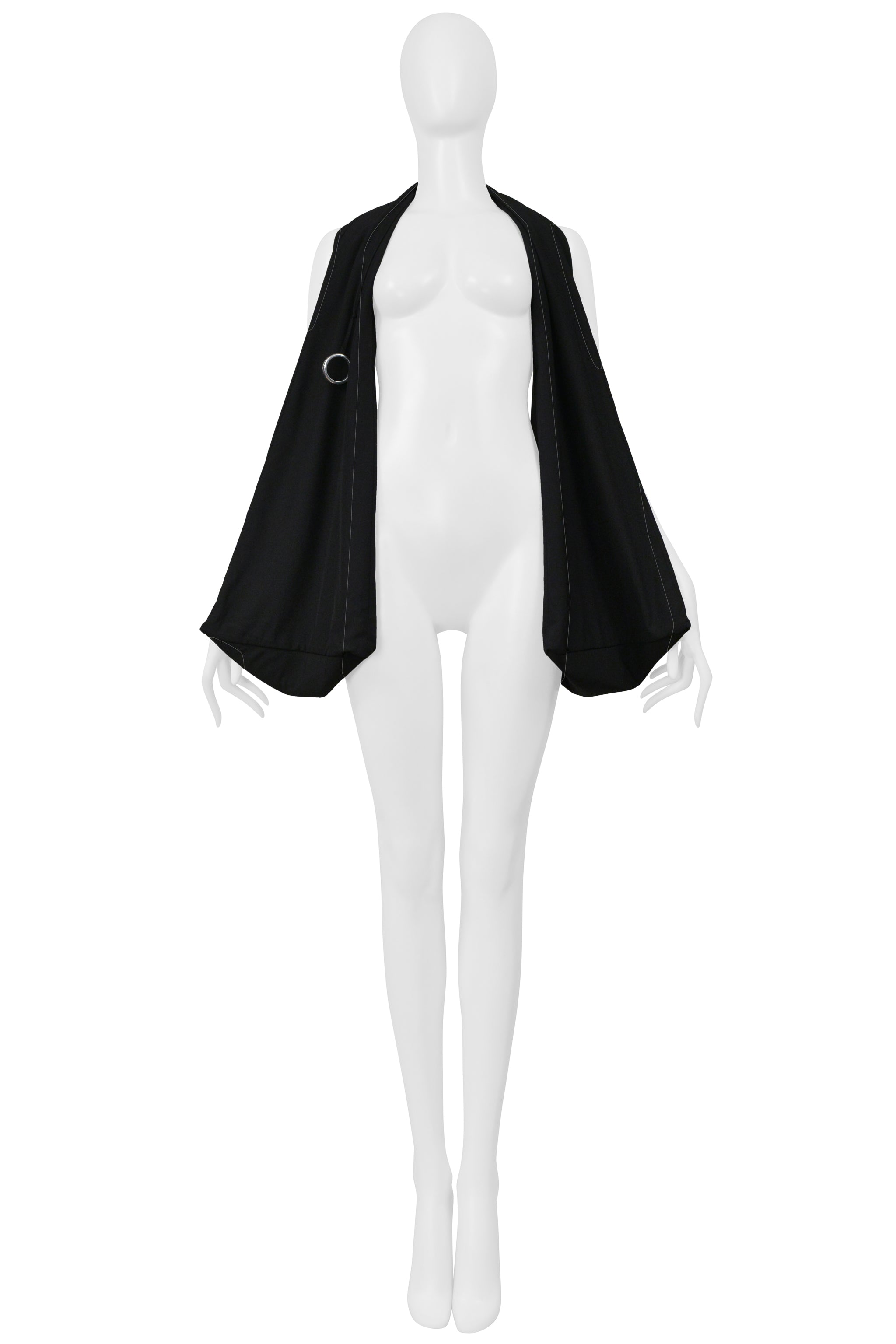 YOHJI YAMAMOTO BLACK WOOL GABARDINE BAG 2001