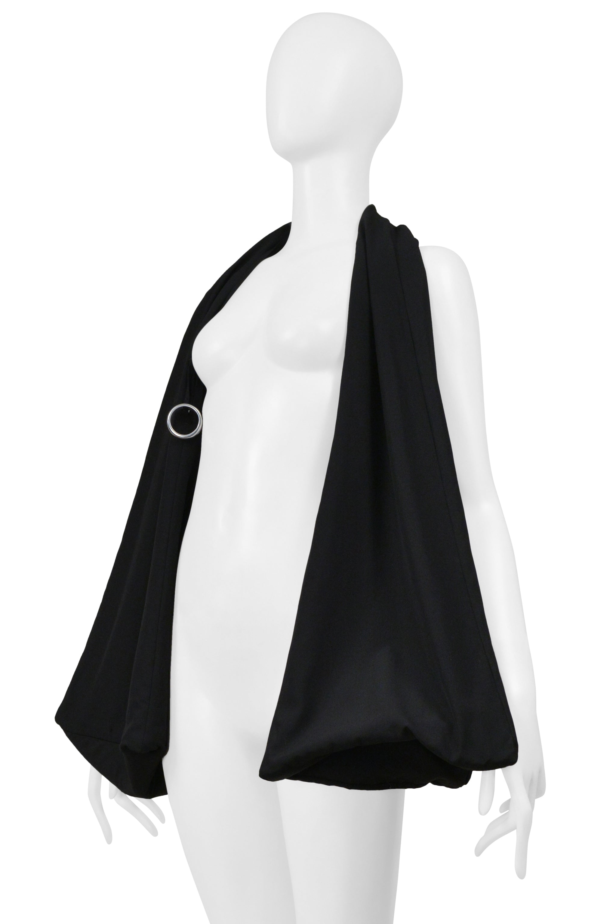 YOHJI YAMAMOTO BLACK WOOL GABARDINE BAG 2001