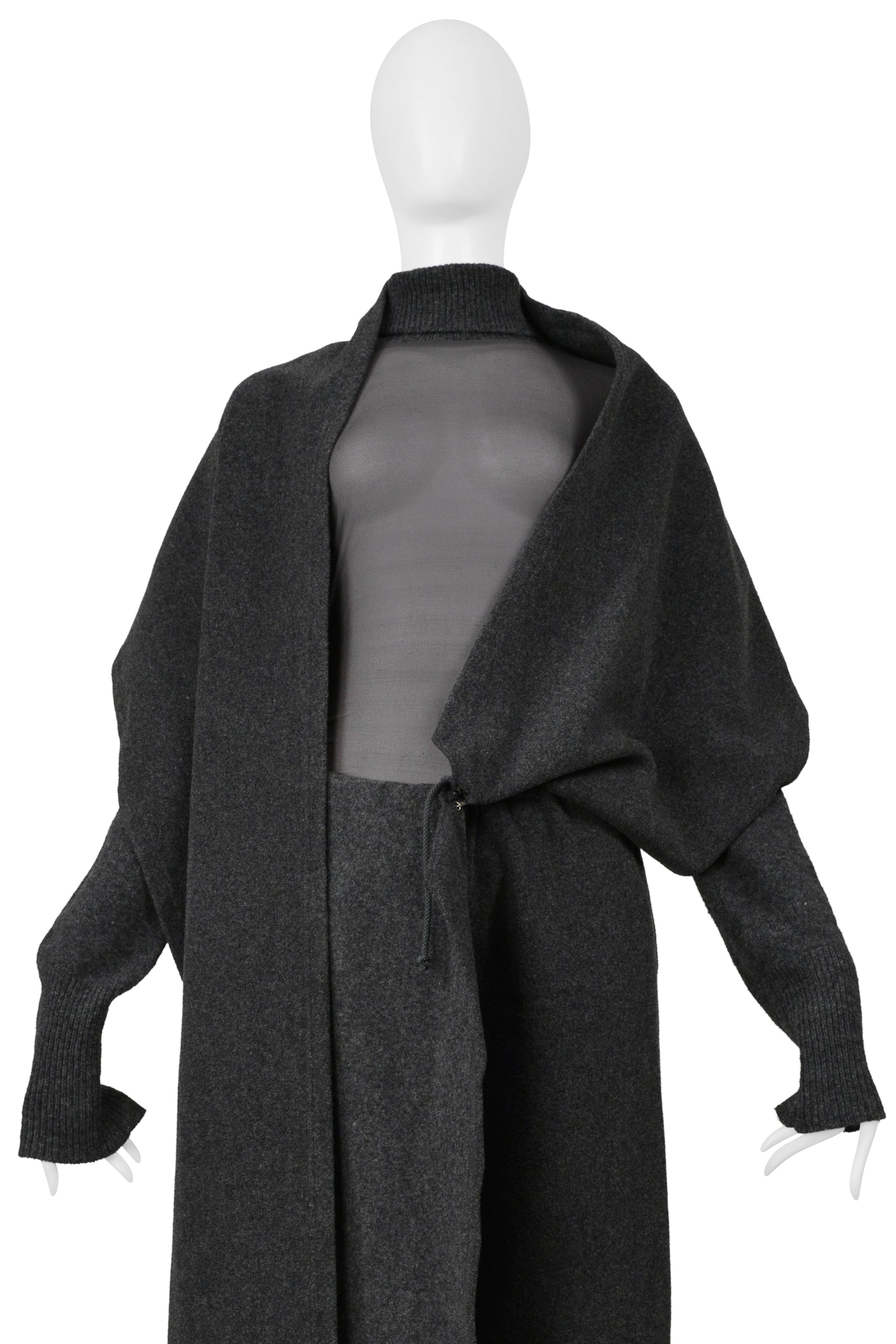 YOHJI YAMAMOTO GRAY MESH TOP & TROUSER PANTS ENSEMBLE 2004-05