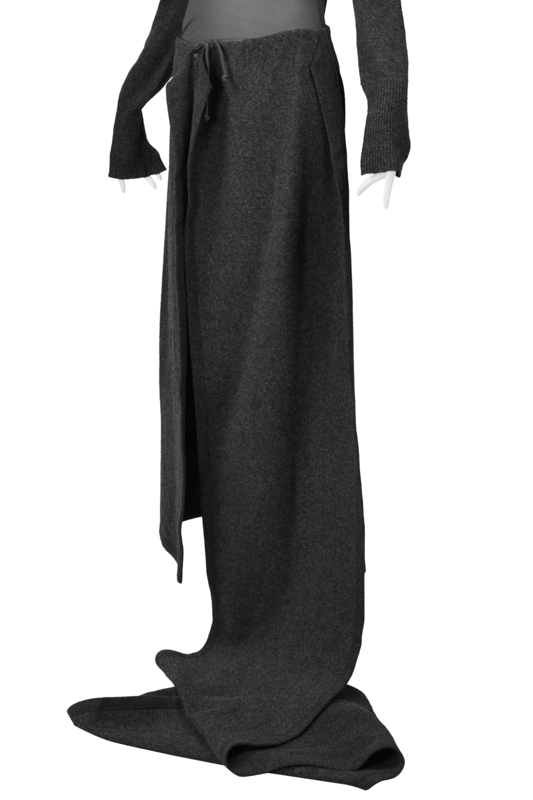 YOHJI YAMAMOTO GRAY MESH TOP & TROUSER PANTS ENSEMBLE 2004-05