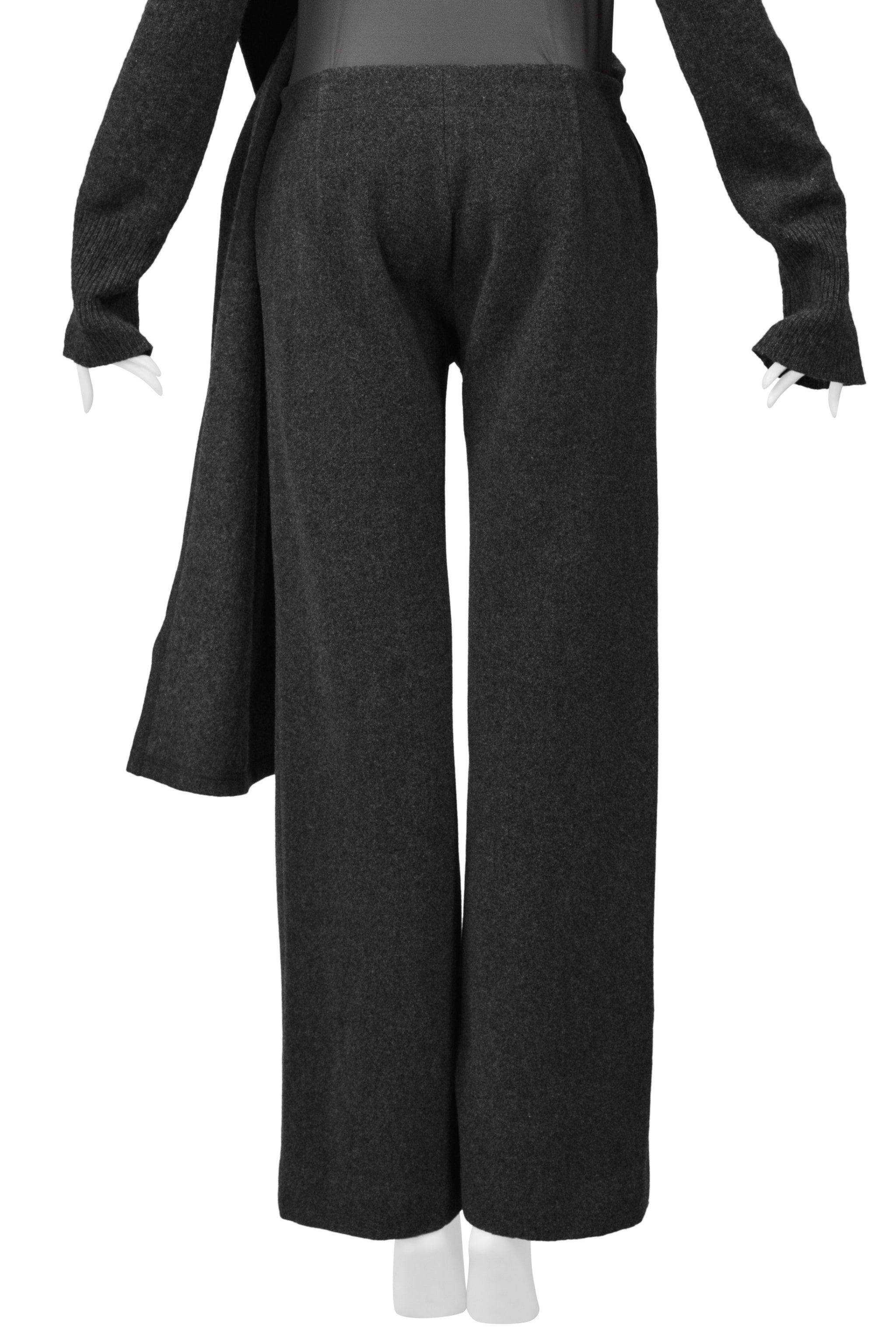 YOHJI YAMAMOTO GRAY MESH TOP & TROUSER PANTS ENSEMBLE 2004-05