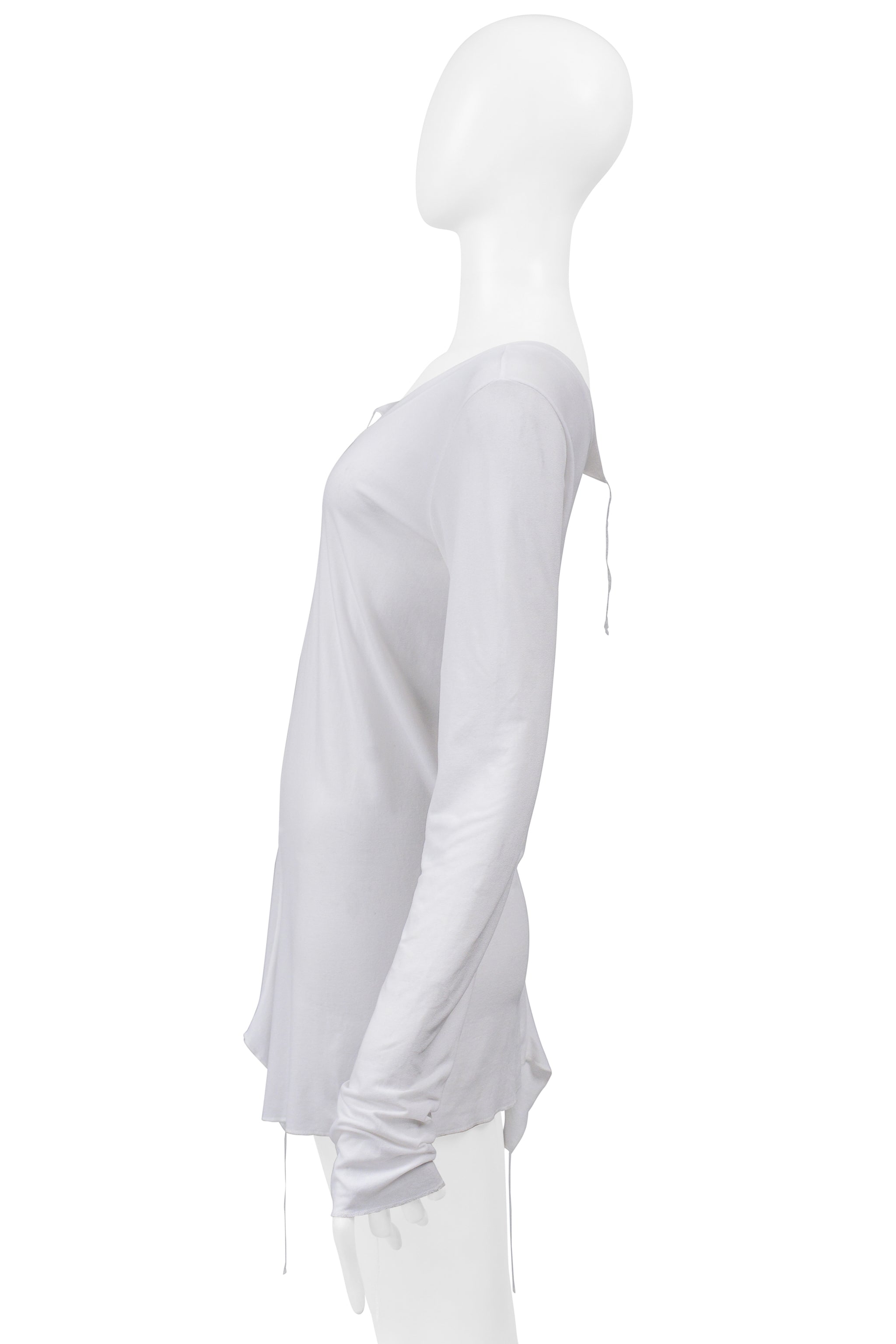 YOHJI YAMAMOTO WHITE LONG SLEEVE JERSEY T-SHIRT TOP 2004-05