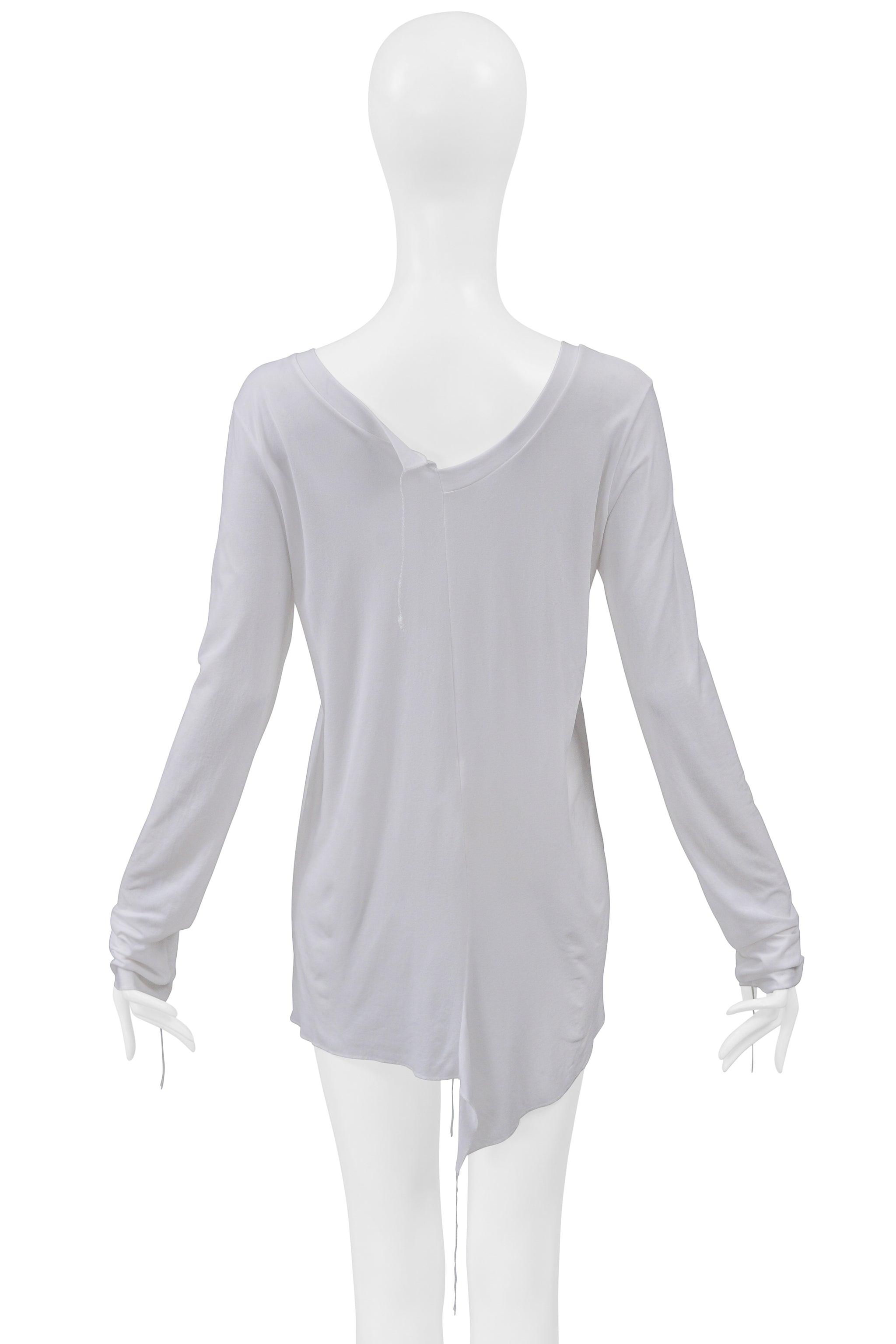 YOHJI YAMAMOTO WHITE LONG SLEEVE JERSEY T-SHIRT TOP 2004-05
