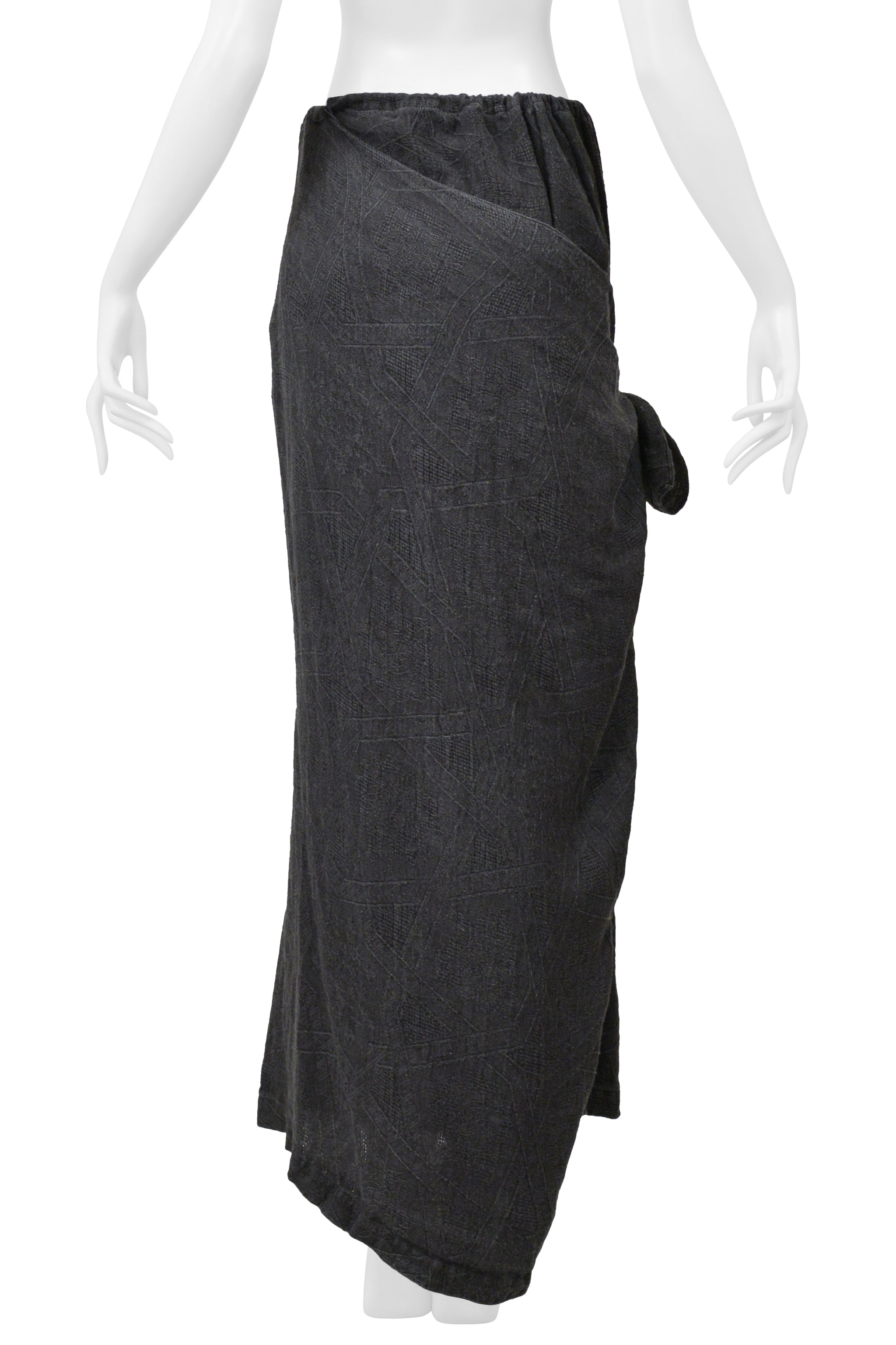 YOHJI YAMAMOTO GRAY LINEN JACKET AND SKIRT ENSEMBLE 2004