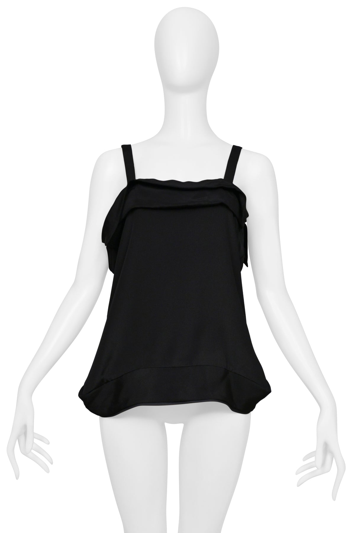 YOHJI YAMAMOTO BLACK SILK BAG TOP