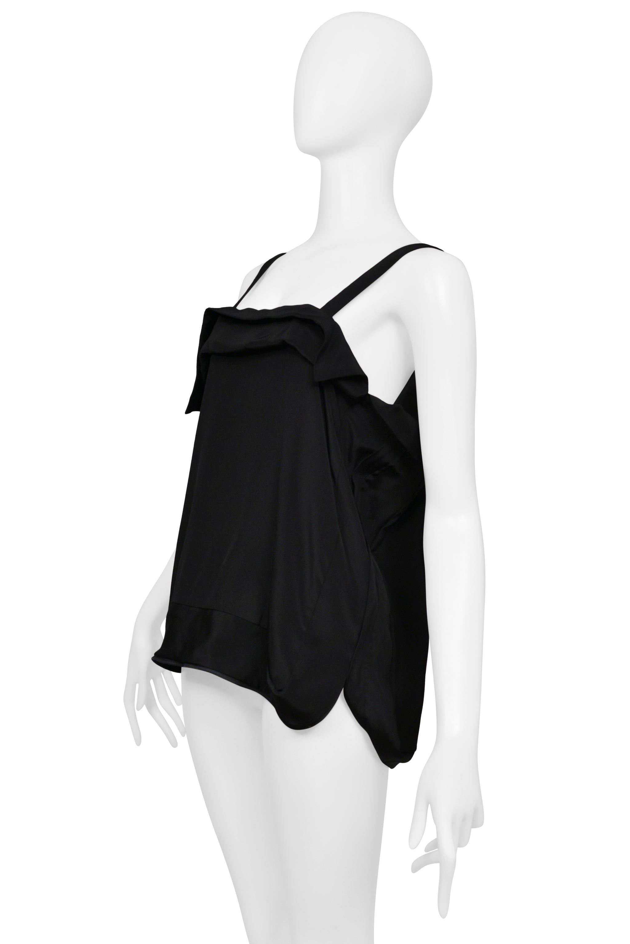 YOHJI YAMAMOTO BLACK SILK BAG TOP
