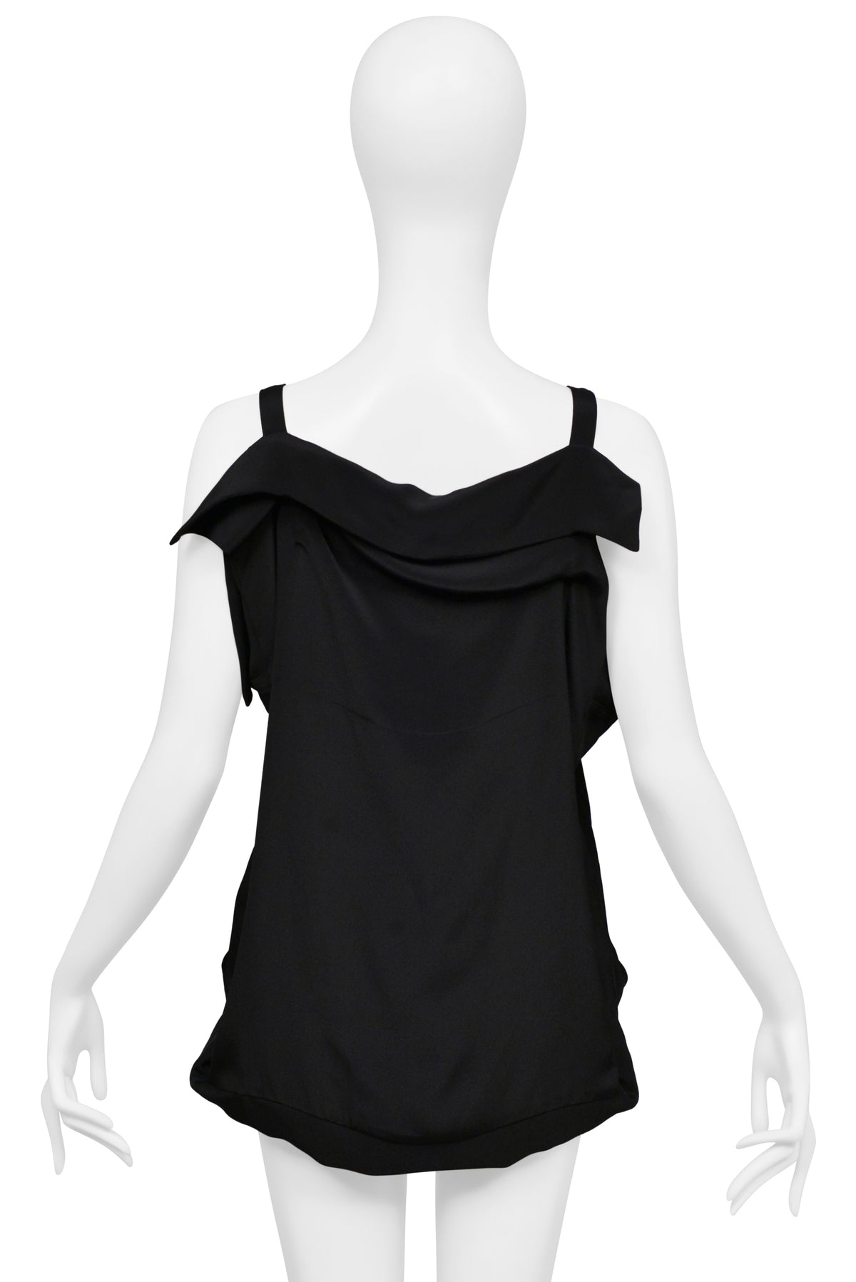 YOHJI YAMAMOTO BLACK SILK BAG TOP