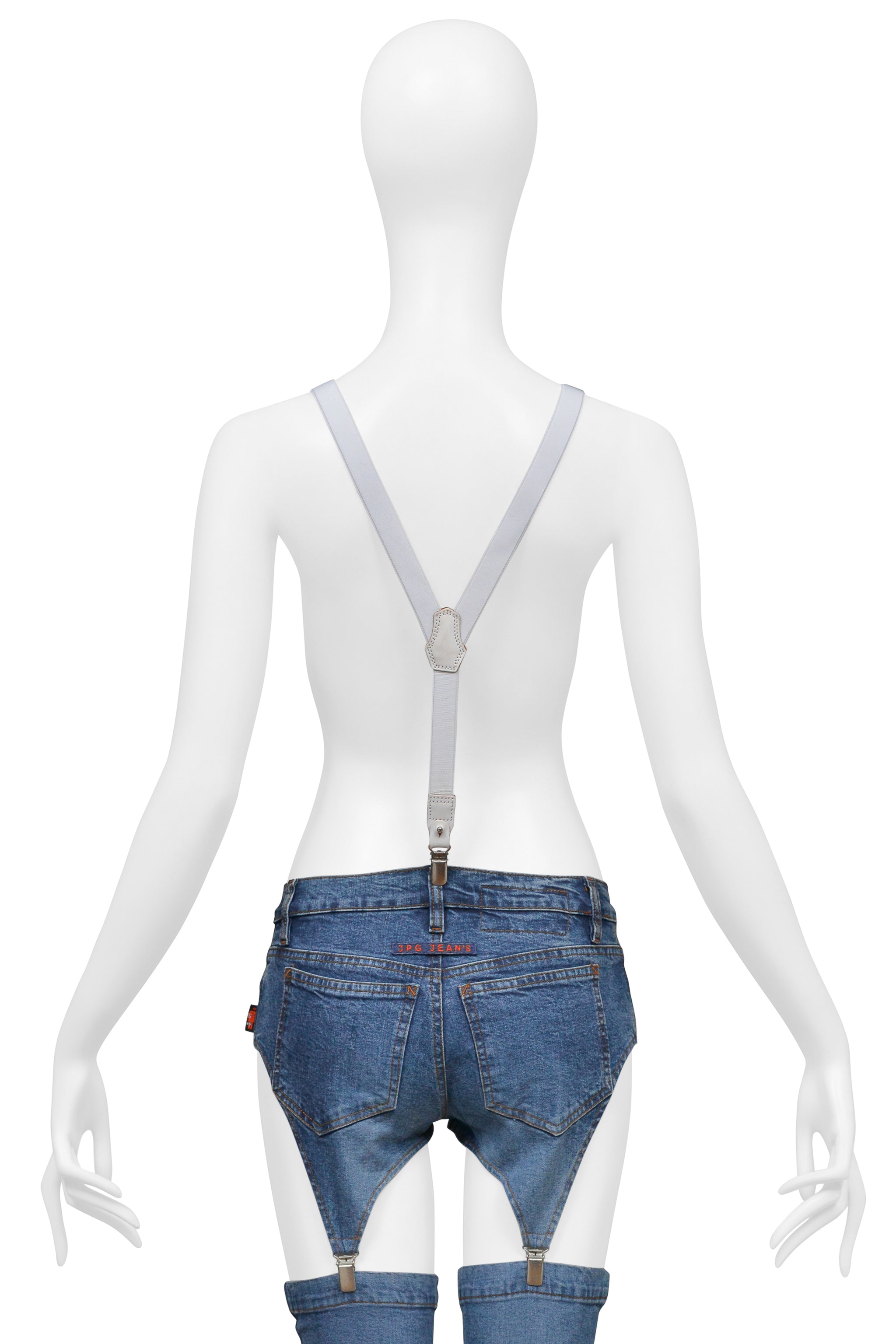 YOHJI YAMAMOTO WHITE 2 WAY SUSPENDERS