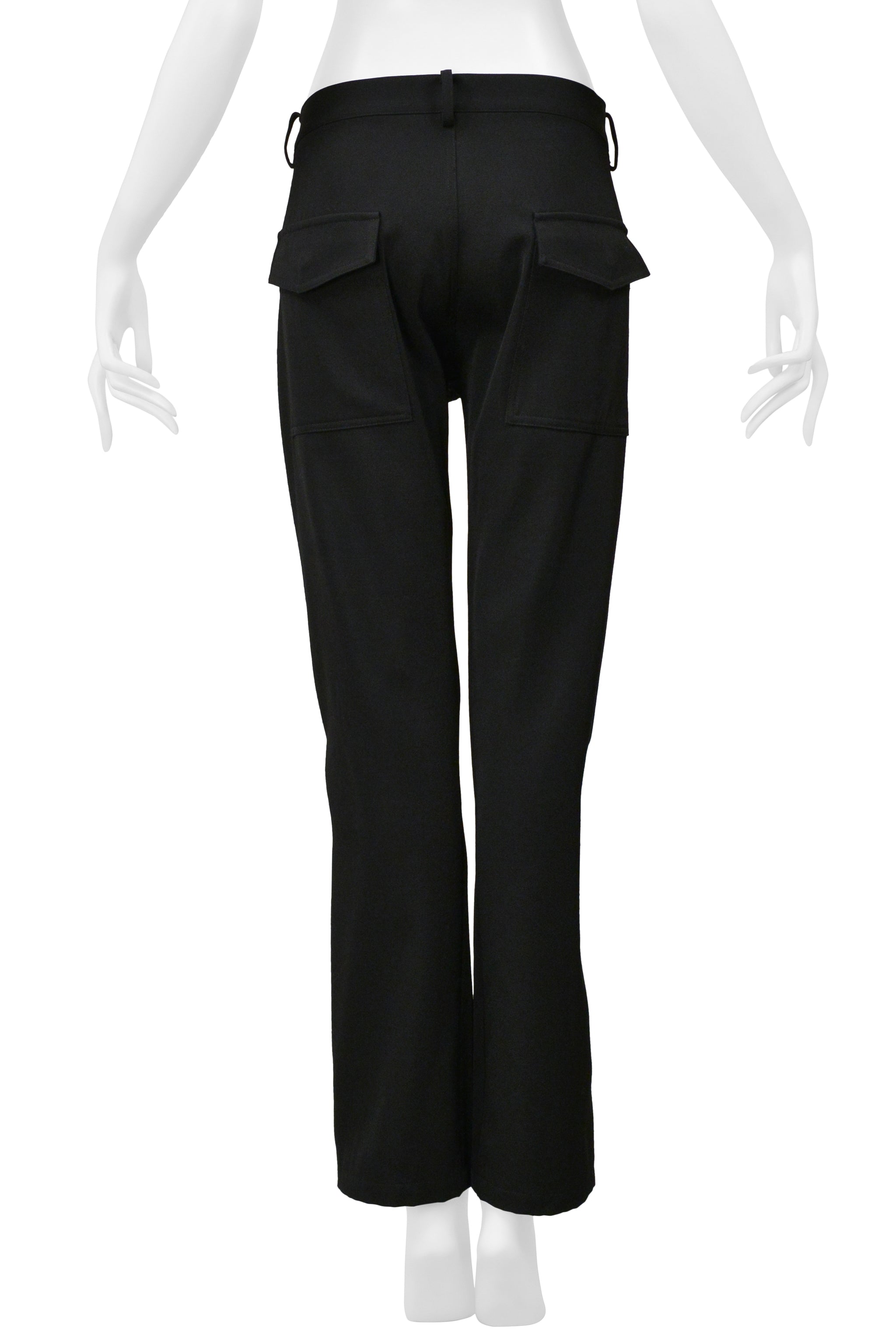 Y’S 2004–05 BY YOHJI YAMAMOTO BLACK PANTS WITH ZIPPERS & SNAP POCKETS