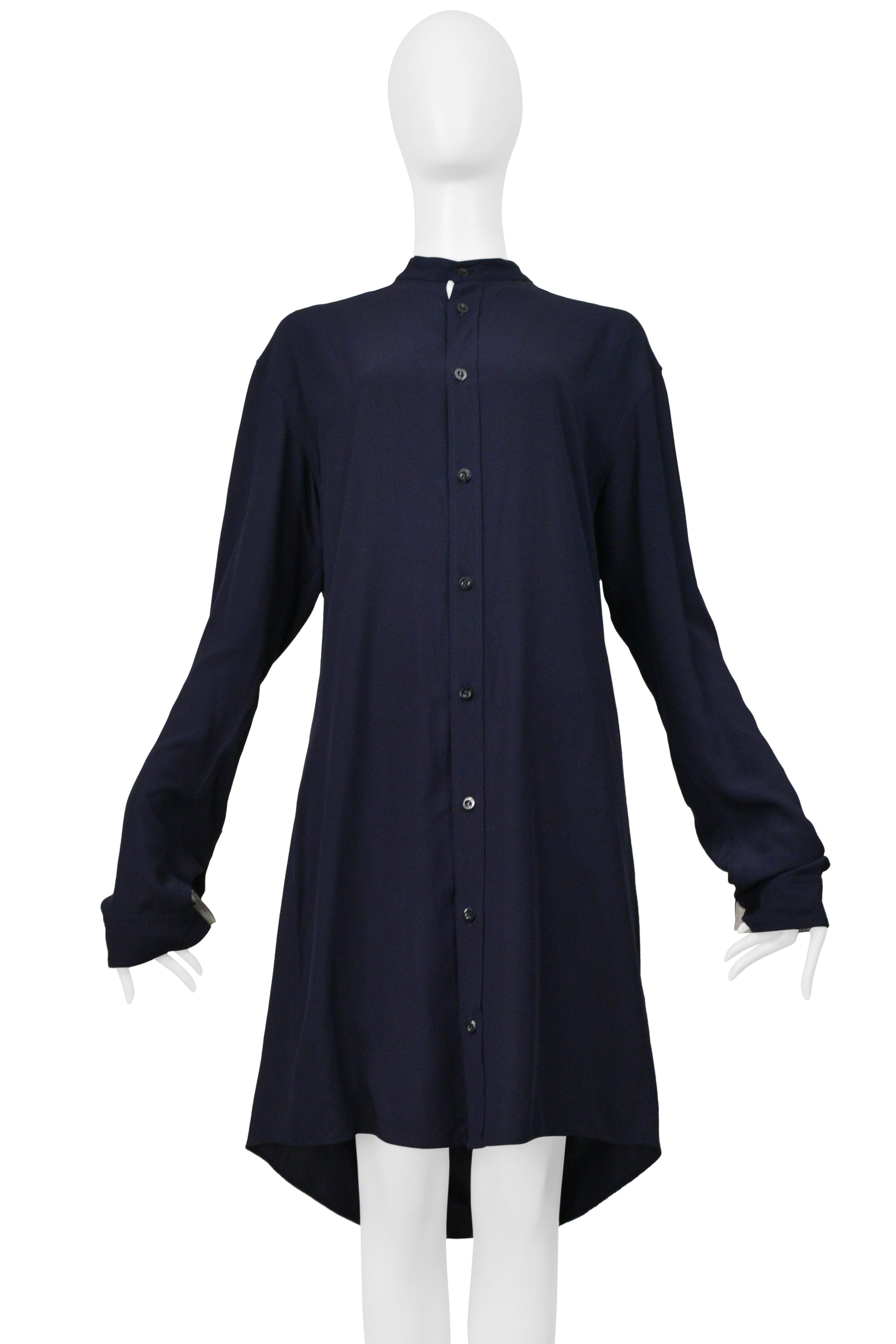 Y'S BY YOHJI NAVY BLUE OVERSIZED SHIRT 2004