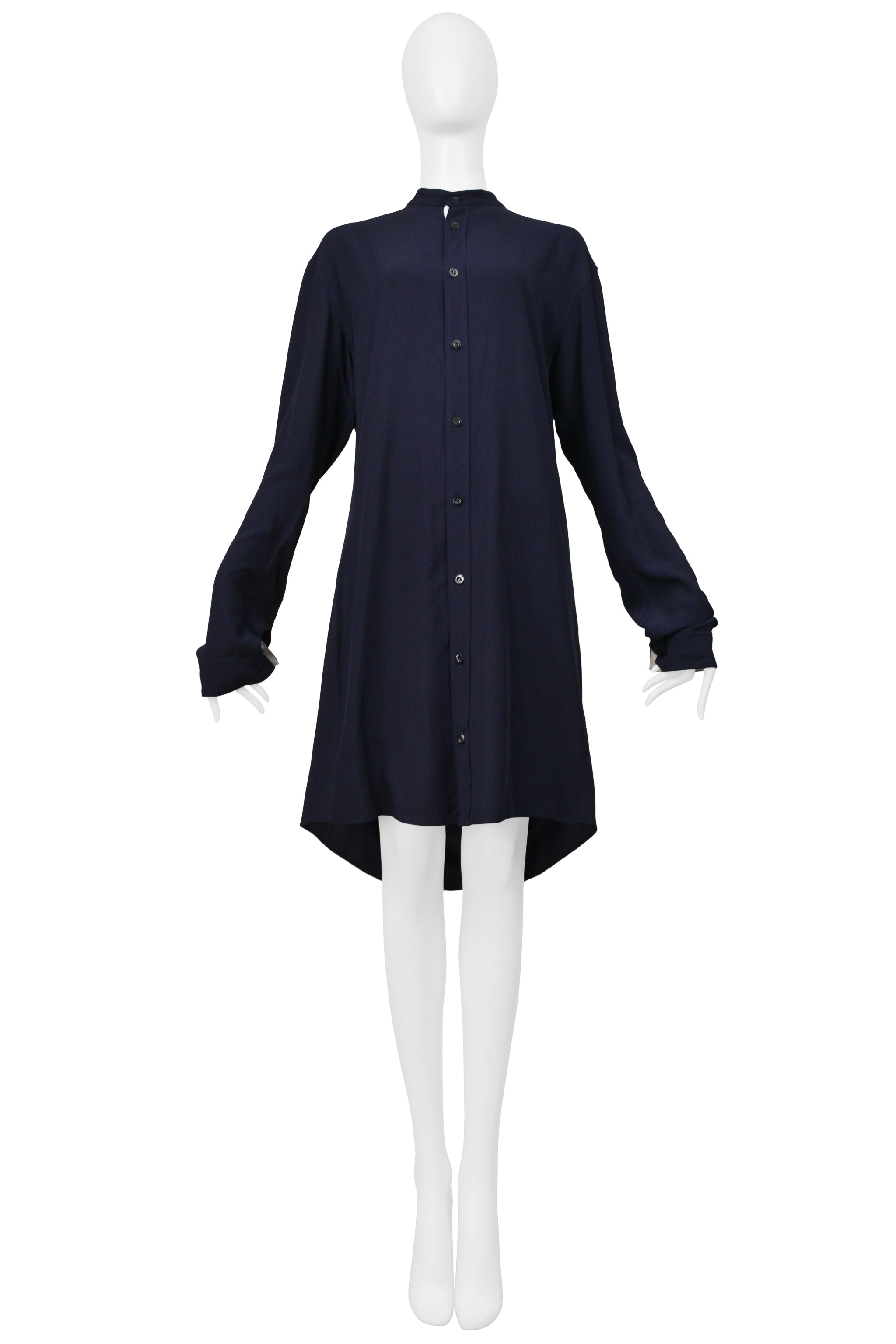 Y'S BY YOHJI NAVY BLUE OVERSIZED SHIRT 2004