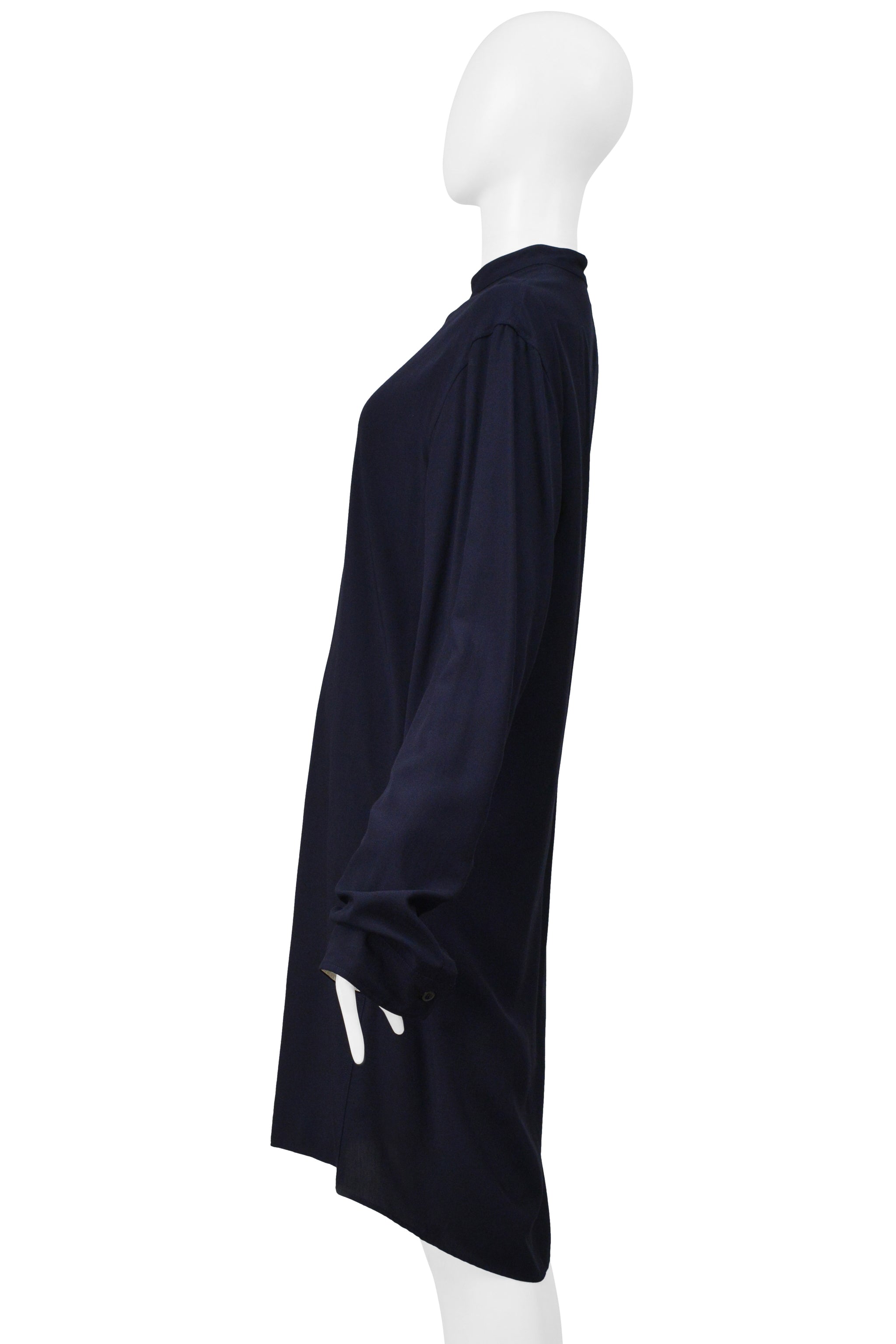 Y'S BY YOHJI NAVY BLUE OVERSIZED SHIRT 2004