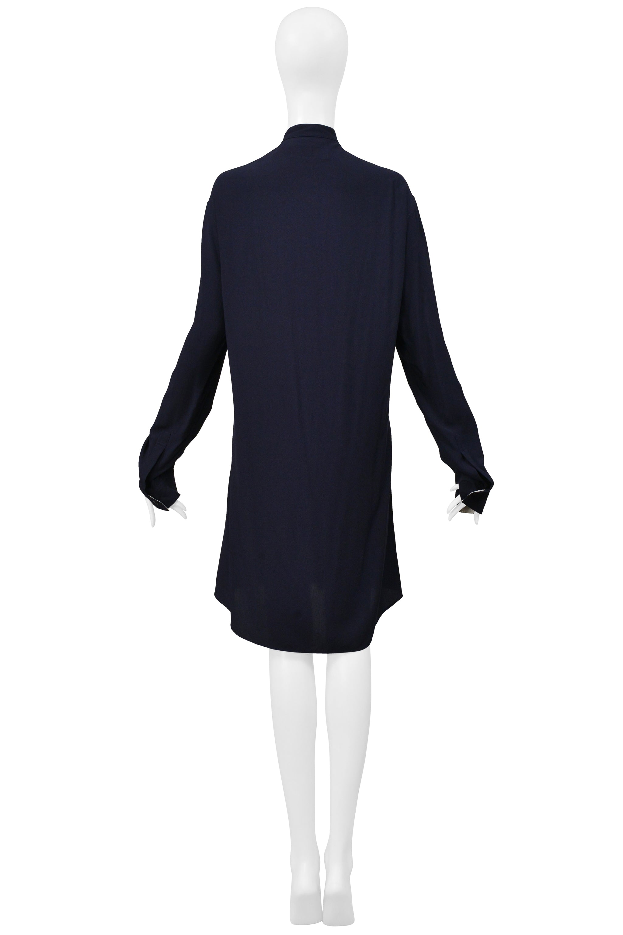 Y'S BY YOHJI NAVY BLUE OVERSIZED SHIRT 2004